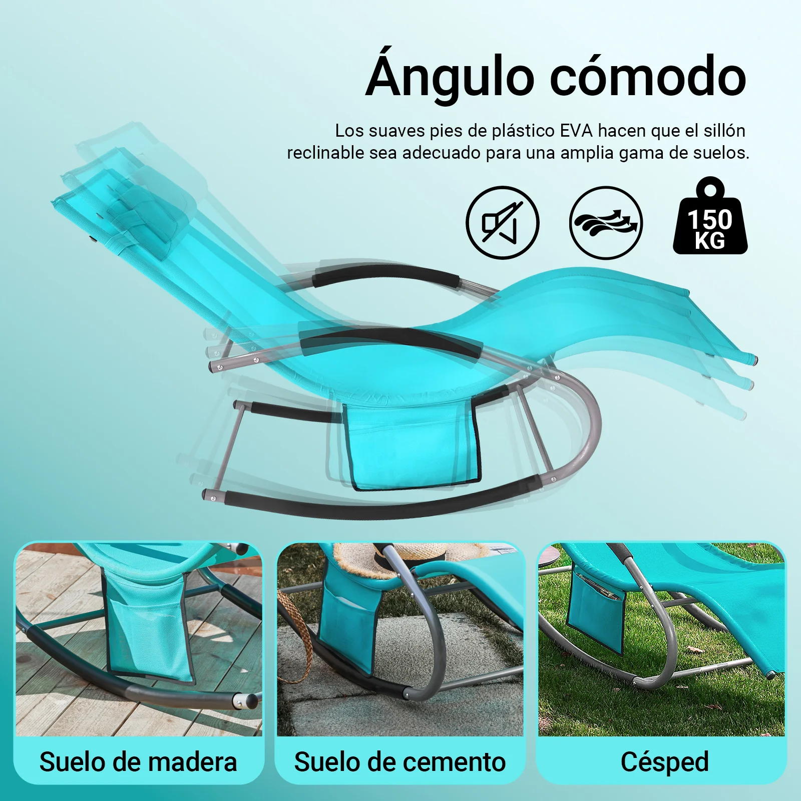 SoBuy OGS28-HBx2 Tumbonas X2 con Almohada y Bolsillo Lateral - Image 9