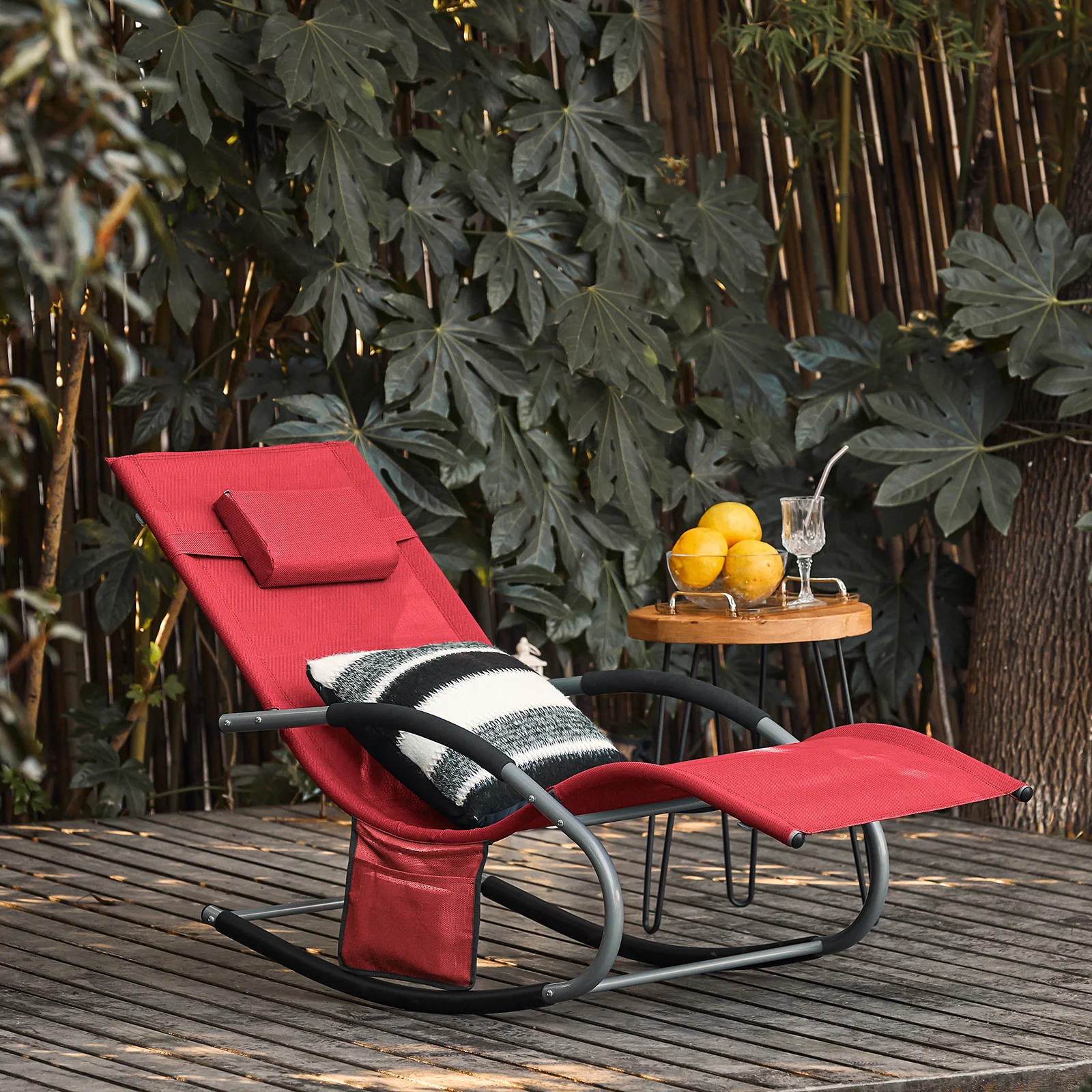 SoBuy OGS28-Rx2 Tumbonas x2 con Almohada y Bolsillo Lateral - Image 4