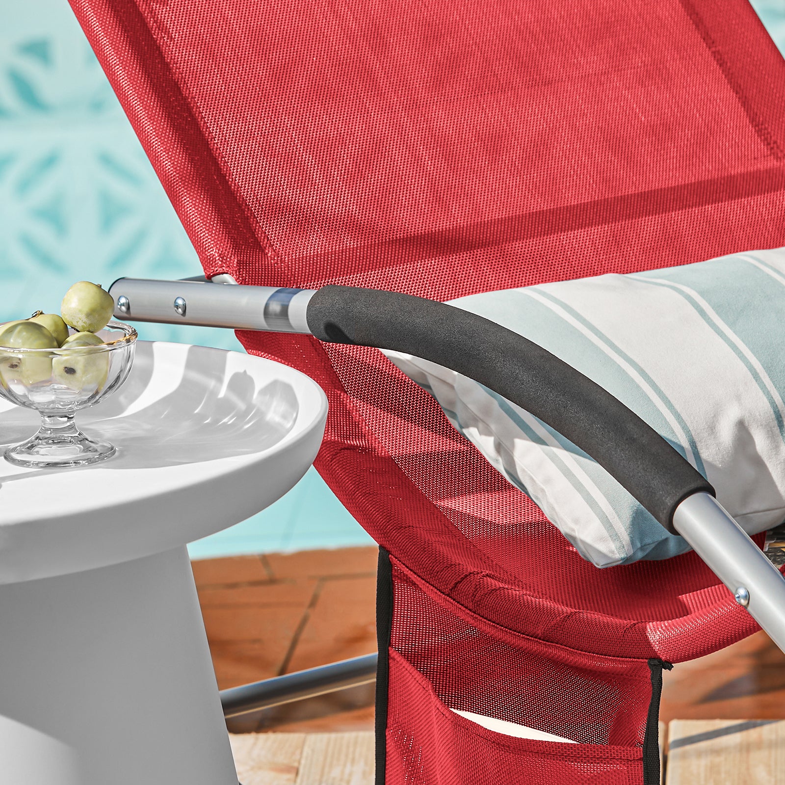 SoBuy OGS28-Rx2 Tumbonas x2 con Almohada y Bolsillo Lateral - Image 8