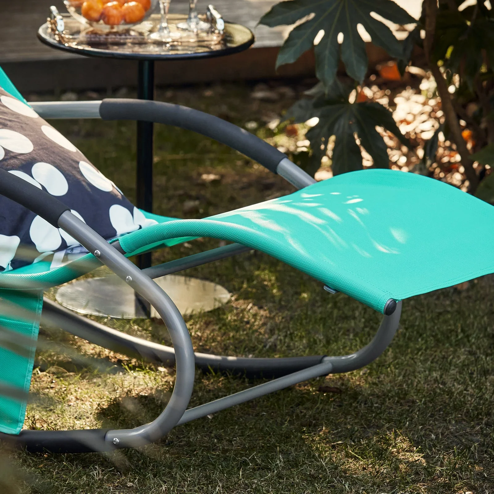 SoBuy OGS28-TBx2 Tumbonax2 Mecedora con Almohada y Bolsillo Color Azul Tiffany - Image 9