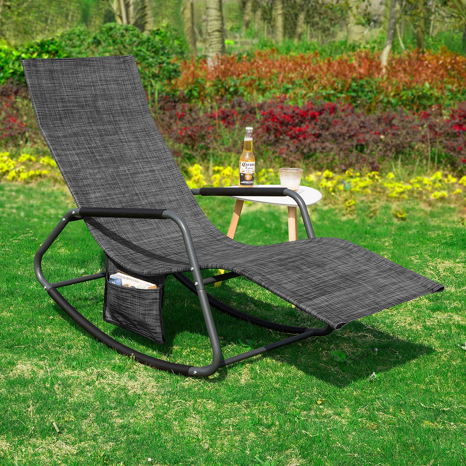 SoBuy OGS47-MS Tumbona Soporta hasta 150 kg Negro - Image 8