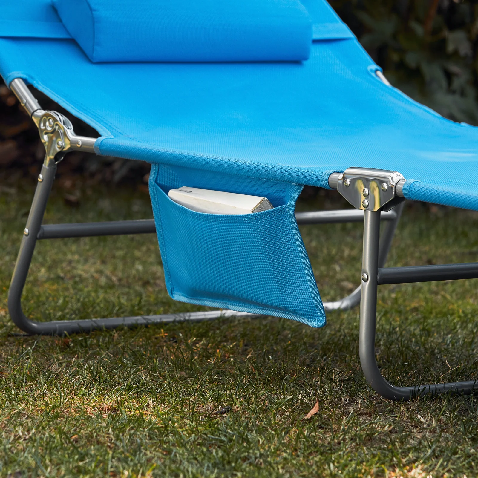 SoBuy OGS48-B Tumbona Plegable con Respaldo Reclinable y Parasol - Image 7