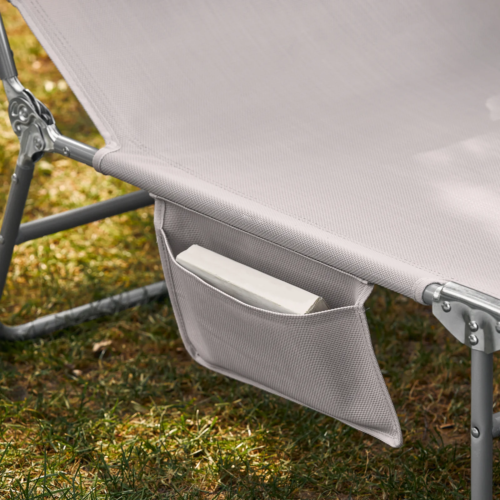 SoBuy OGS48-MI Tumbona Plegable con Respaldo Reclinable y Parasol - Image 8