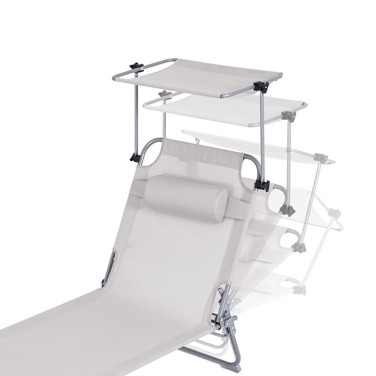 SoBuy OGS48-MI Tumbona Plegable con Respaldo Reclinable y Parasol - Image 9