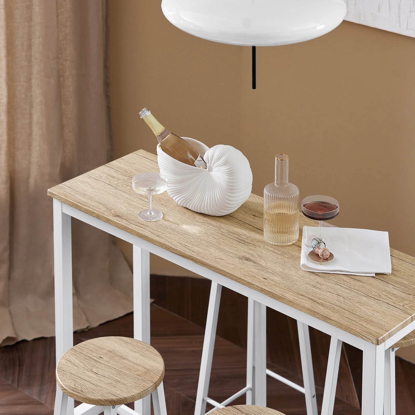 SoBuy OGT22-WN Mesa Alta x1 y Taburetes x4 Blanco/madera - Image 7
