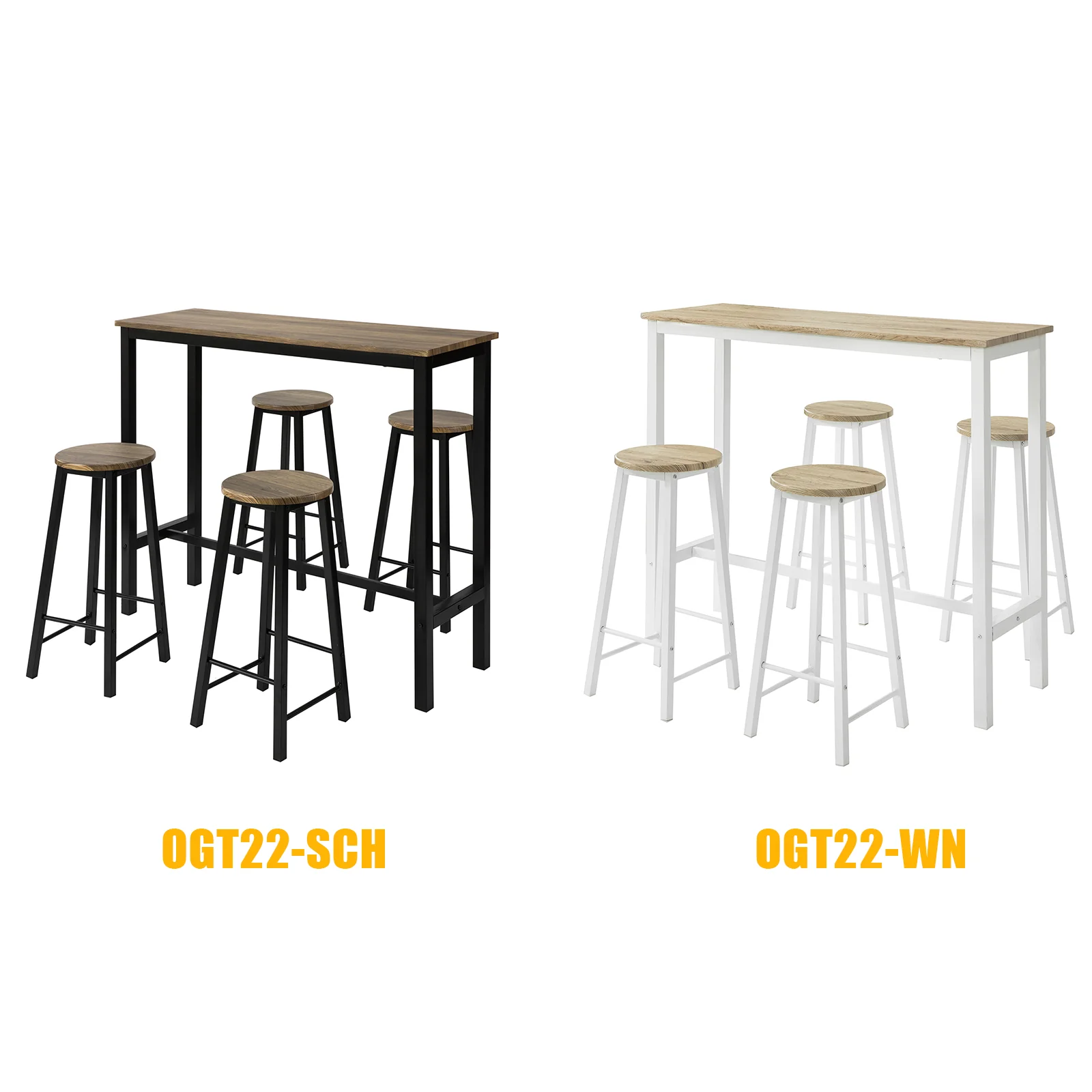 SoBuy OGT22-WN Mesa Alta x1 y Taburetes x4 Blanco/madera - Image 8
