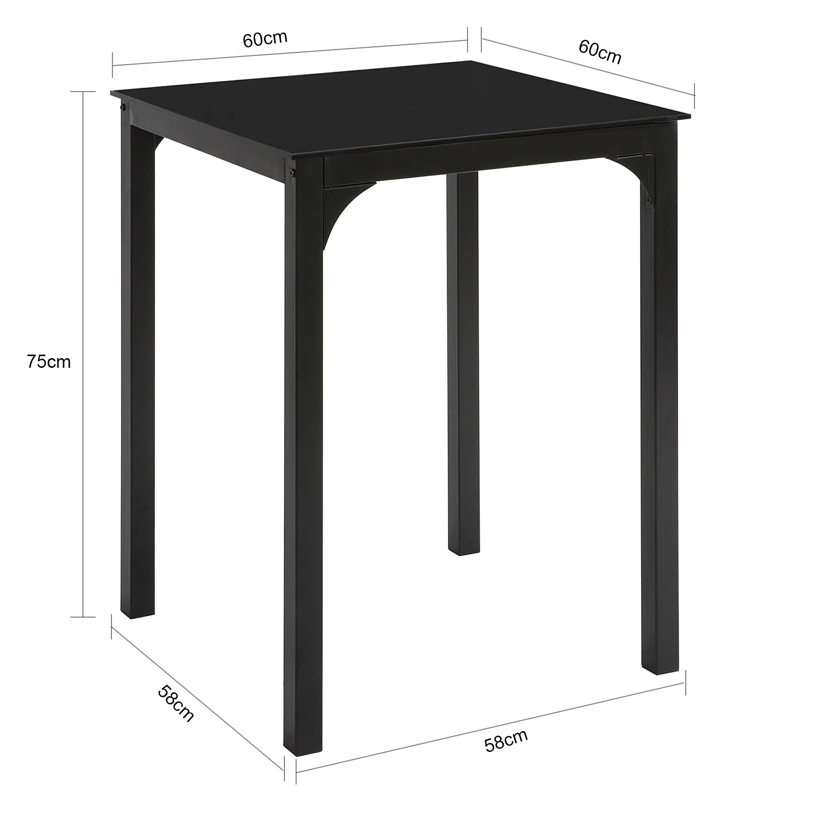 SoBuy OGT38-K-SCH Mesa Cristal Templado 60 x 60 x 75 cm - Image 3