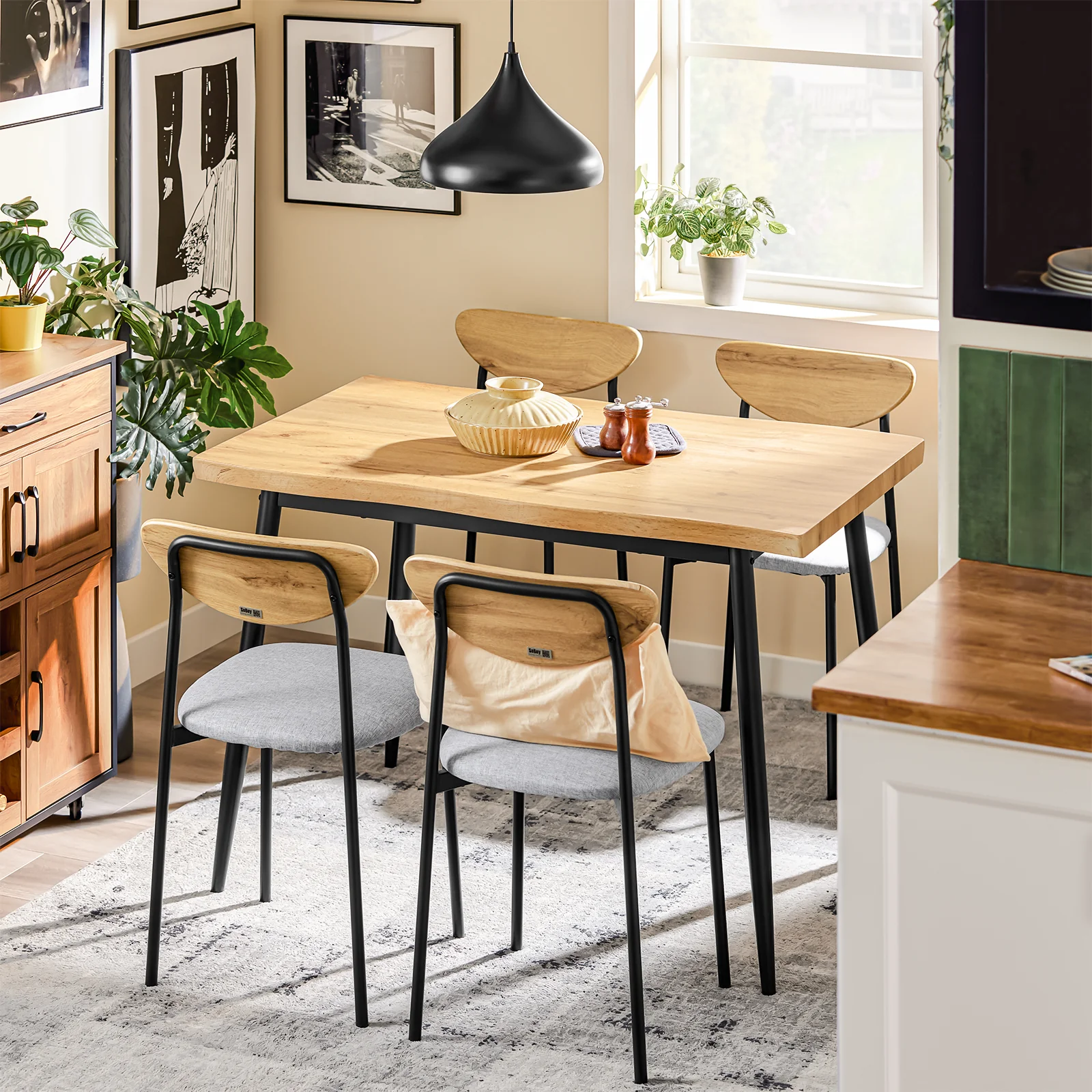 SoBuy OGT52-N Conjunto Mesa Cocina 5 Piezas con 4 Sillas Cómodas para Comedor Balcón - Image 4