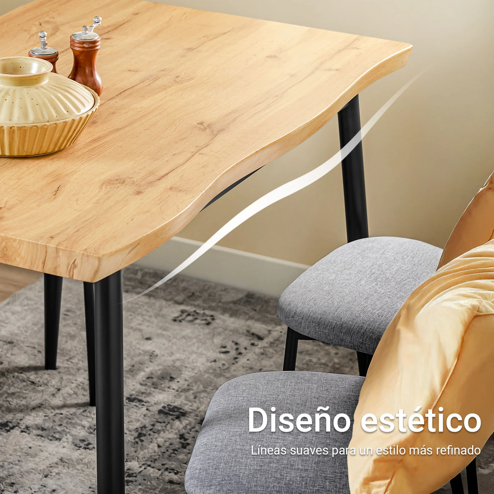 SoBuy OGT52-N Conjunto Mesa Cocina 5 Piezas con 4 Sillas Cómodas para Comedor Balcón - Image 6