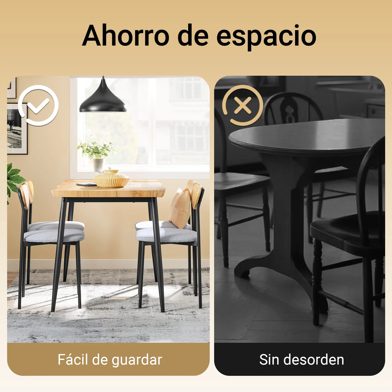 SoBuy OGT52-N Conjunto Mesa Cocina 5 Piezas con 4 Sillas Cómodas para Comedor Balcón - Image 8
