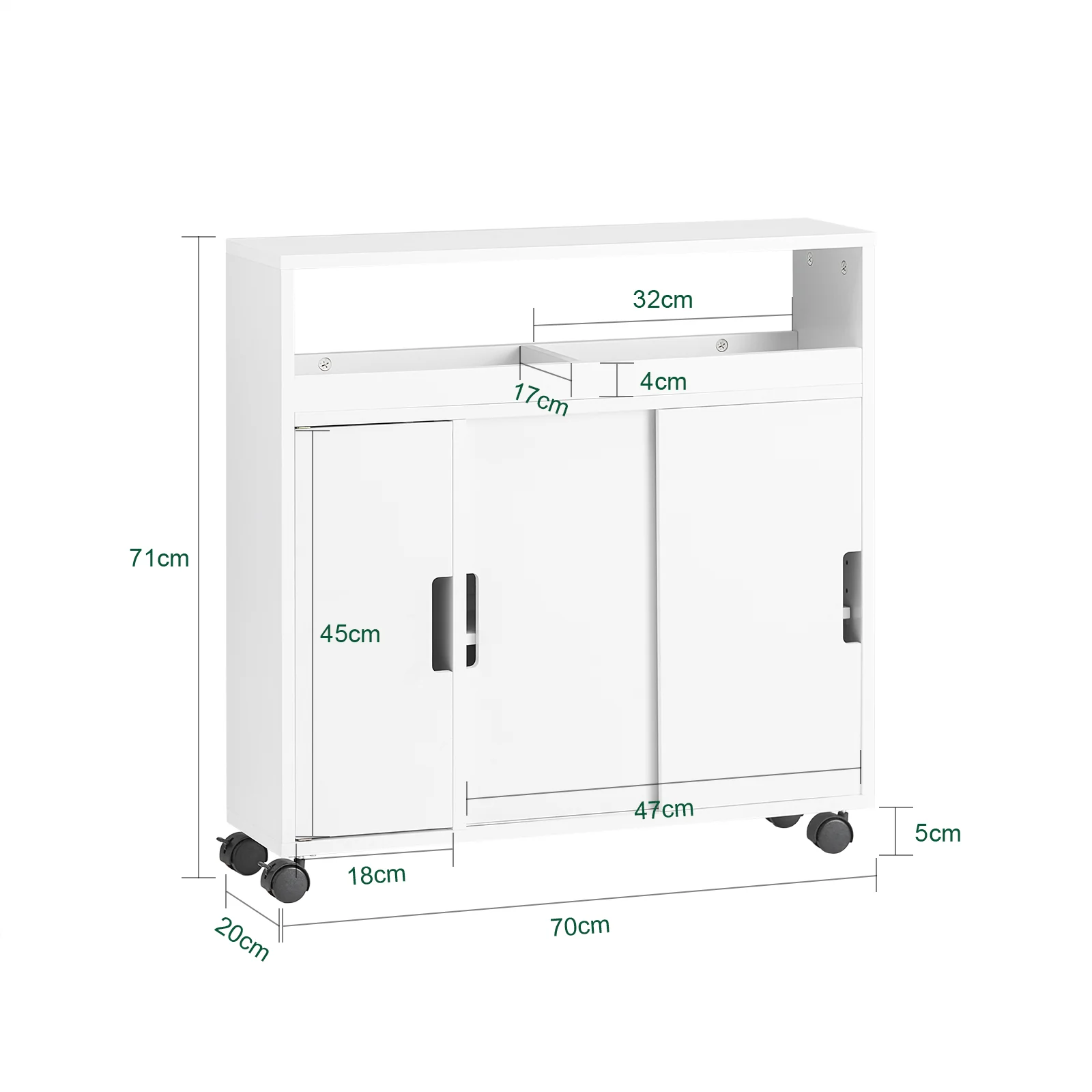 SoBuy BZR02-W Carrito multiuso para Baño con 2 estantes y 2 bandejas Blanco - Image 4