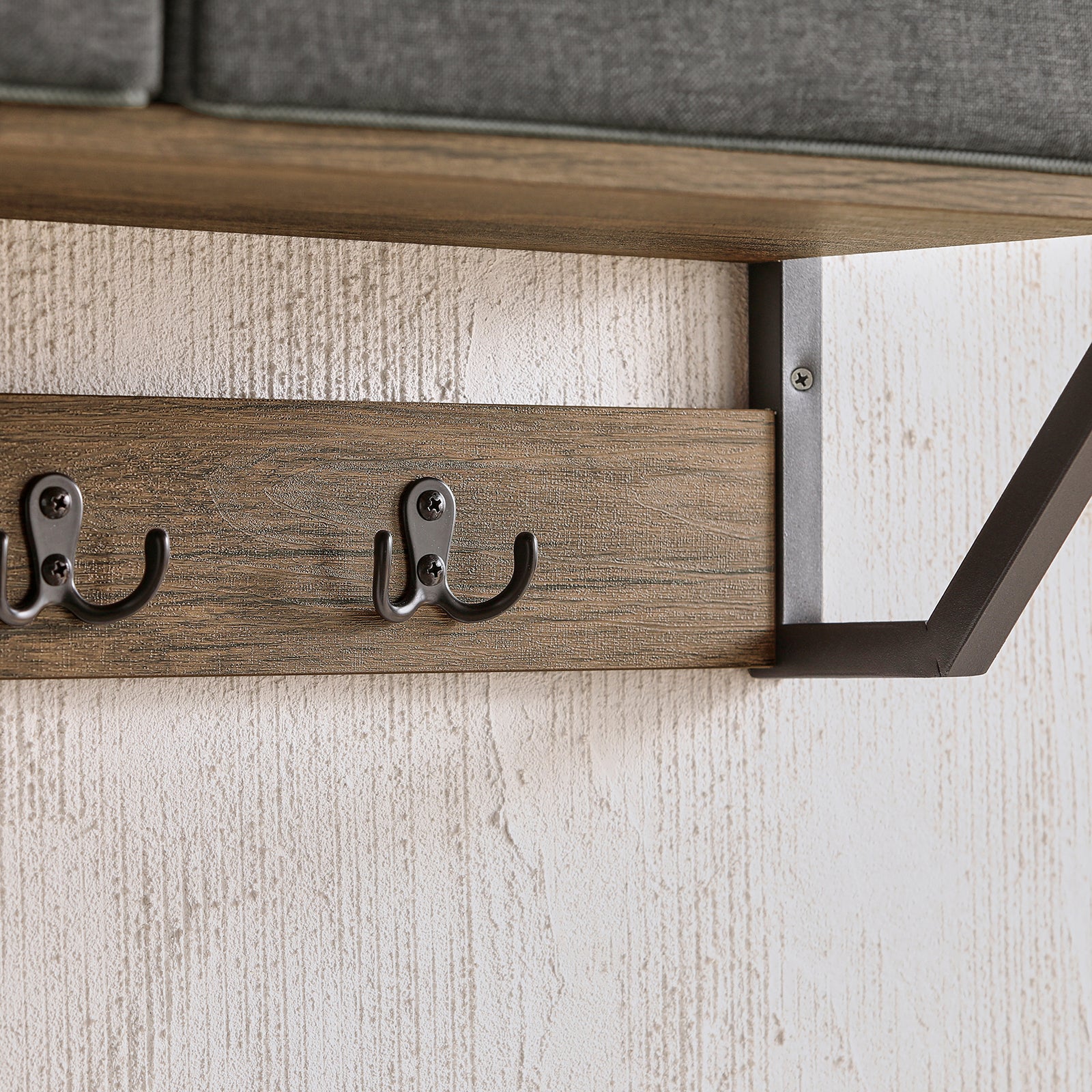 SoBuy FHK26-N Perchero de Pared con 3 Cestas y 7 Ganchos Dobles - Image 6