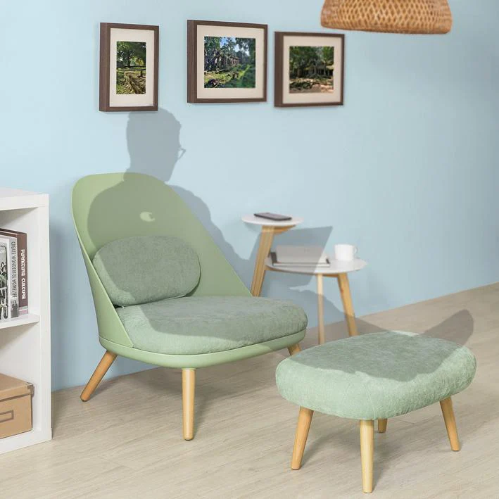 SoBuy FST63-GR  Sillón con Taburete Reposapiés Verde - Image 10