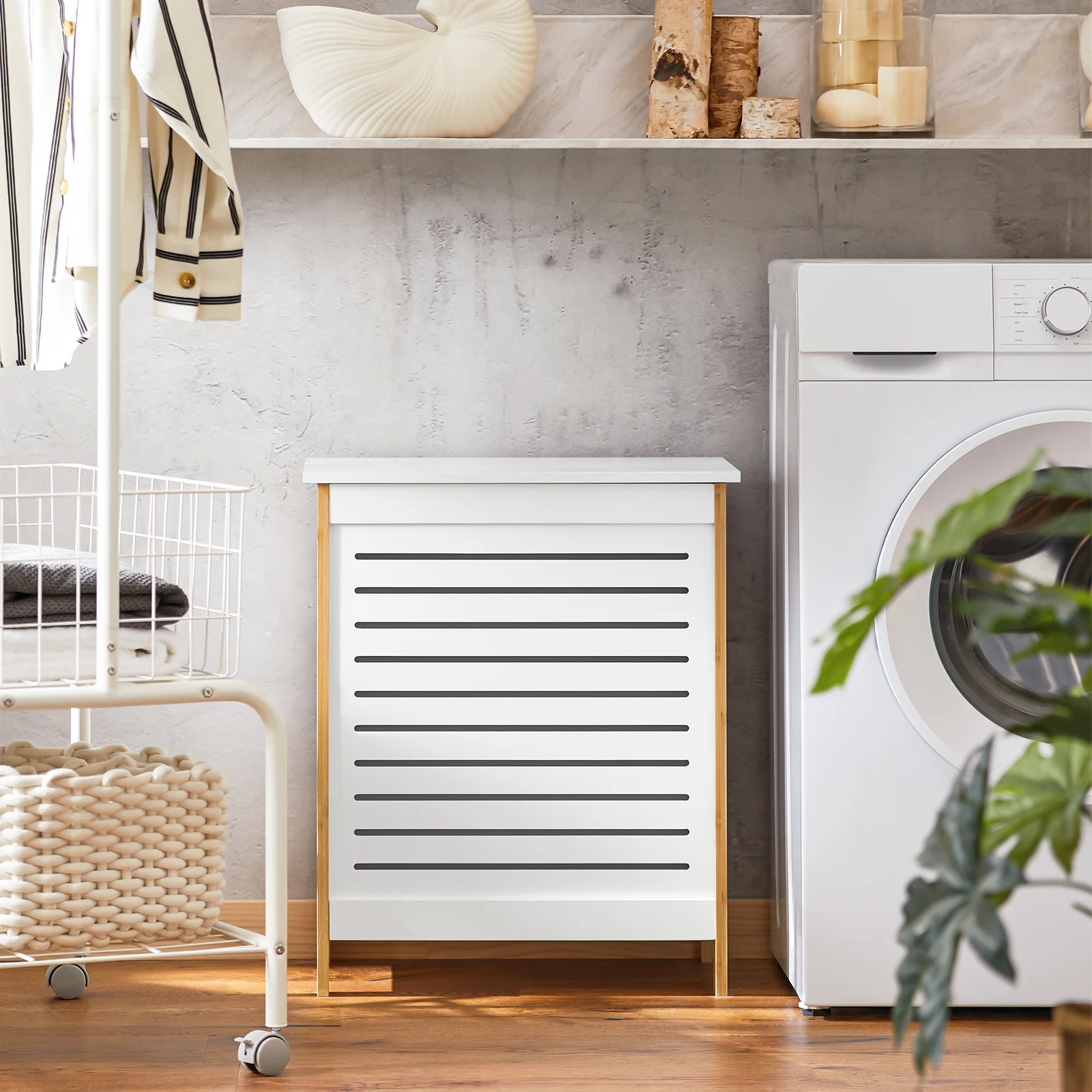 SoBuy FSS66-WN Cesto para la colada Armario de baño Blanco - Image 2