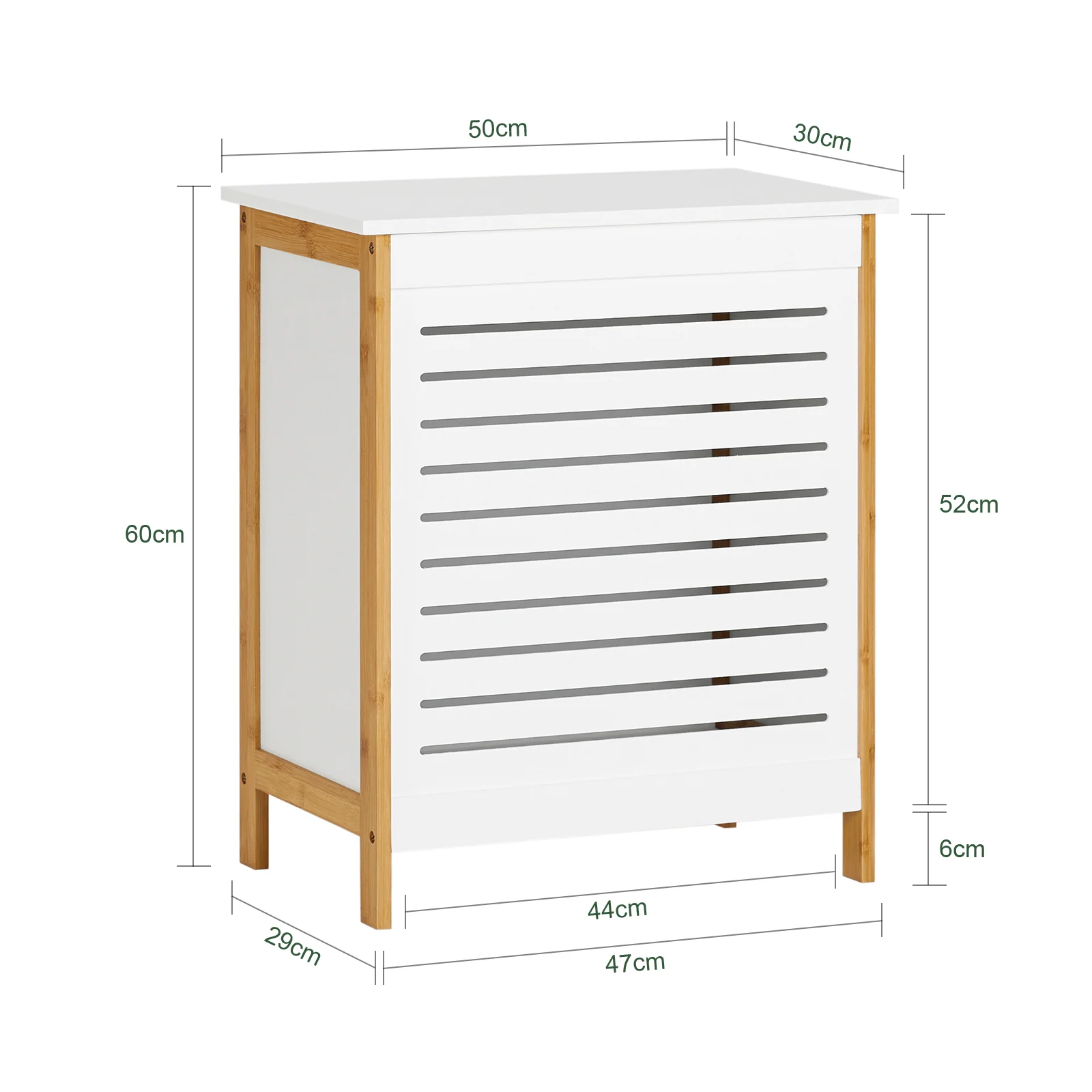 SoBuy FSS66-WN Cesto para la colada Armario de baño Blanco - Image 3