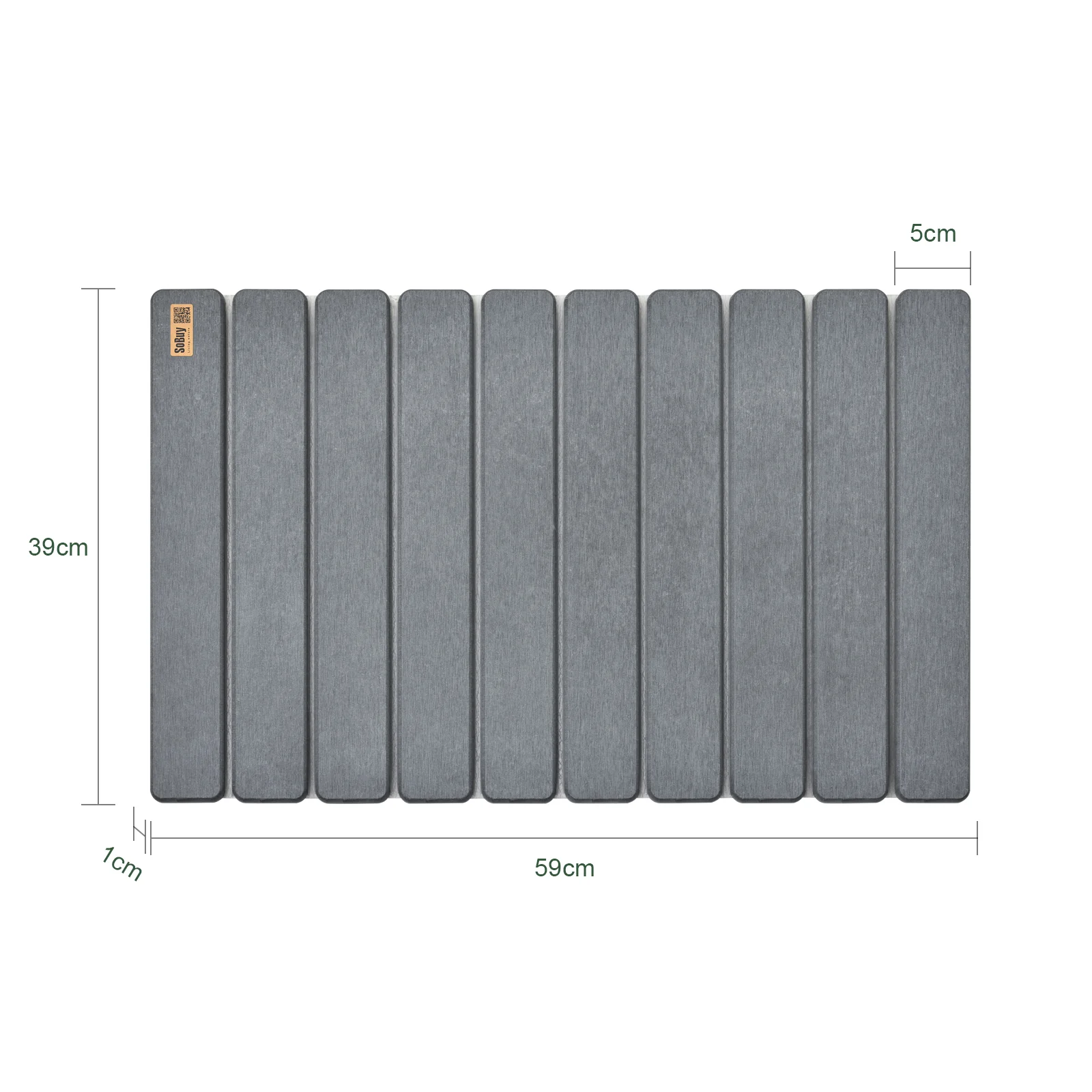 SoBuy SDA10-HG Alfombrilla de diatomeas Antideslizante Gris 59 x 39 cm - Image 3
