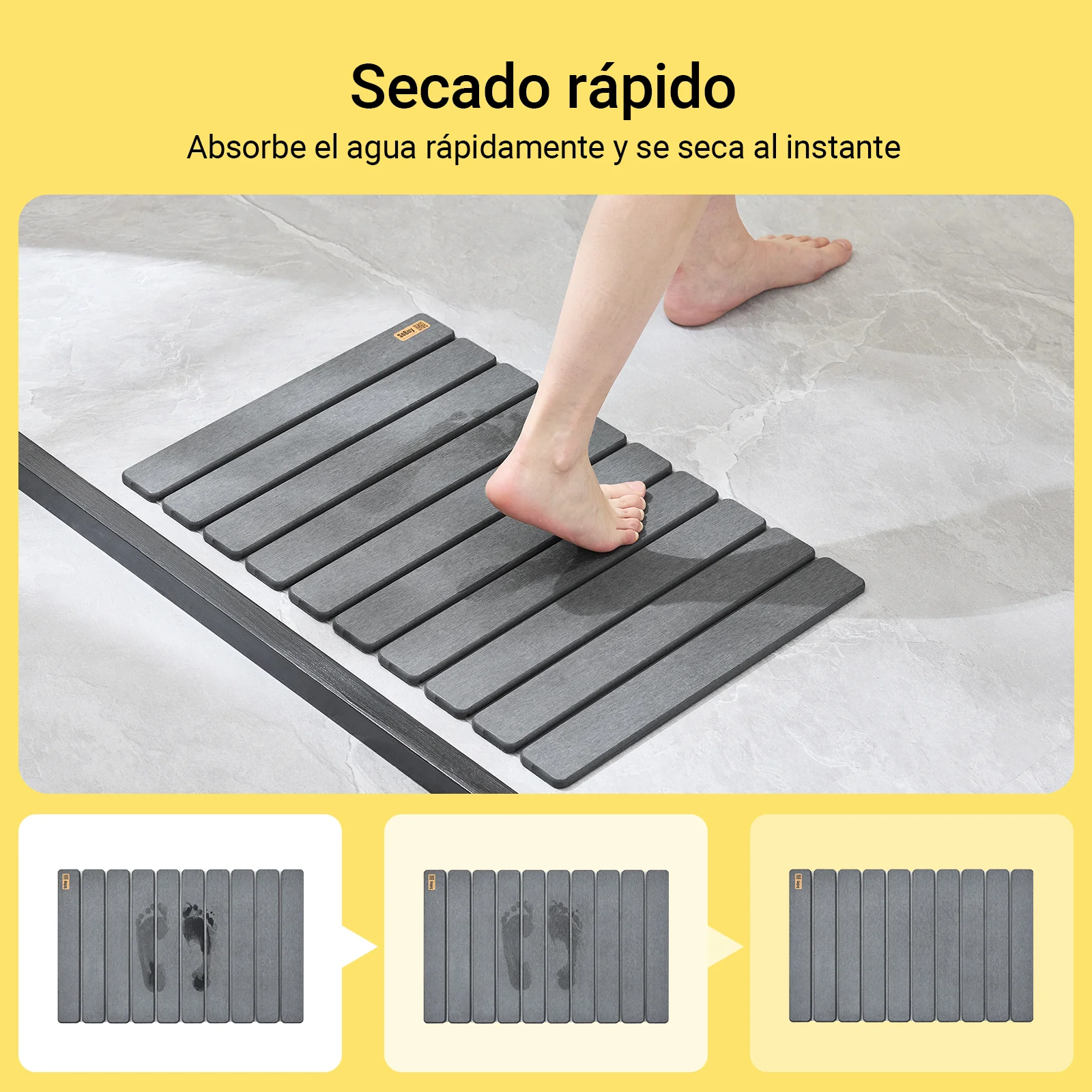 SoBuy SDA10-HG Alfombrilla de diatomeas Antideslizante Gris 59 x 39 cm - Image 5