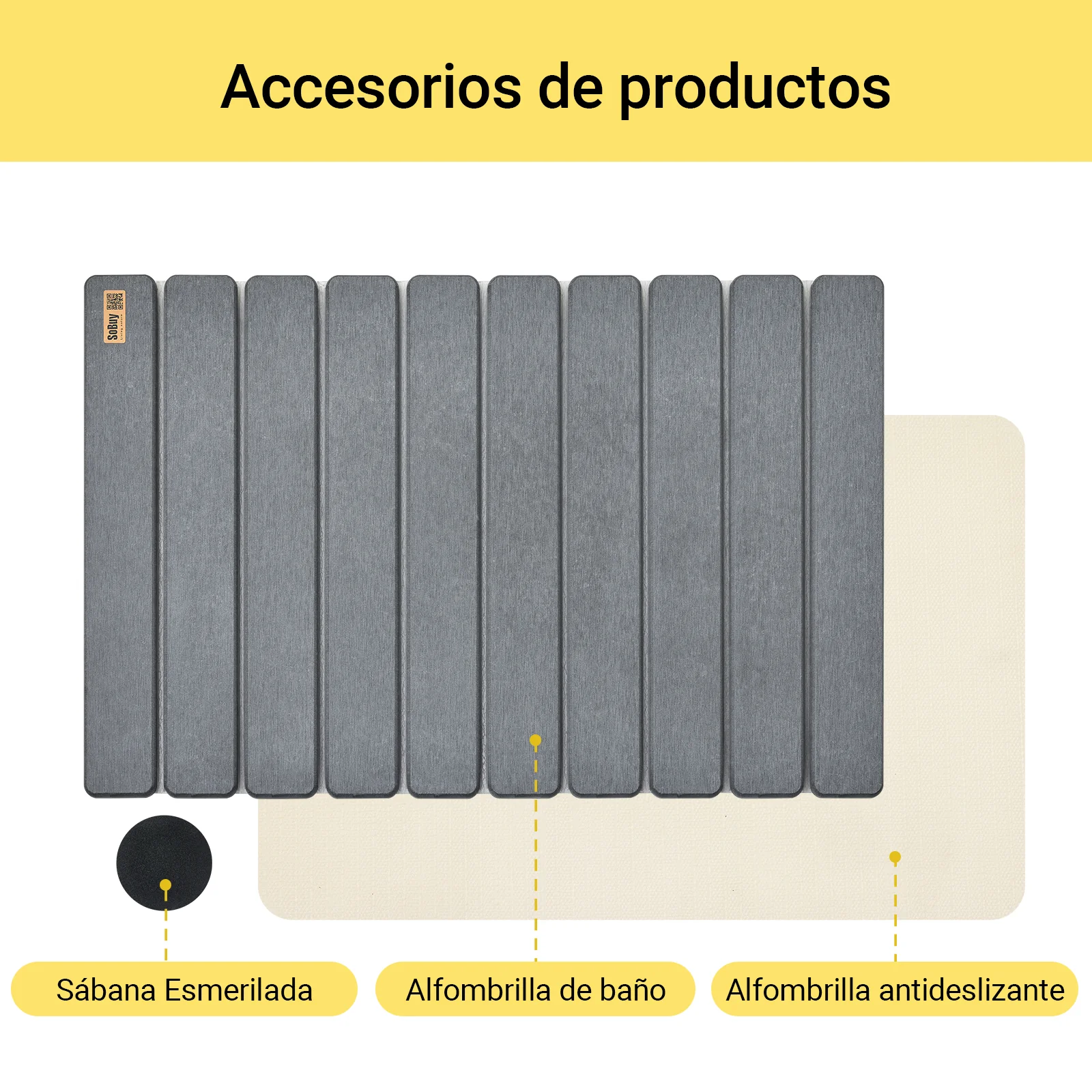 SoBuy SDA10-HG Alfombrilla de diatomeas Antideslizante Gris 59 x 39 cm - Image 7