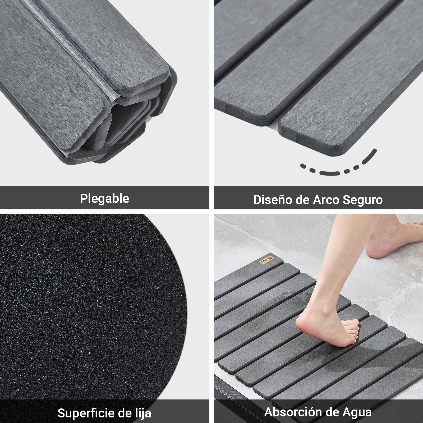 SoBuy SDA10-HG Alfombrilla de diatomeas Antideslizante Gris 59 x 39 cm - Image 8
