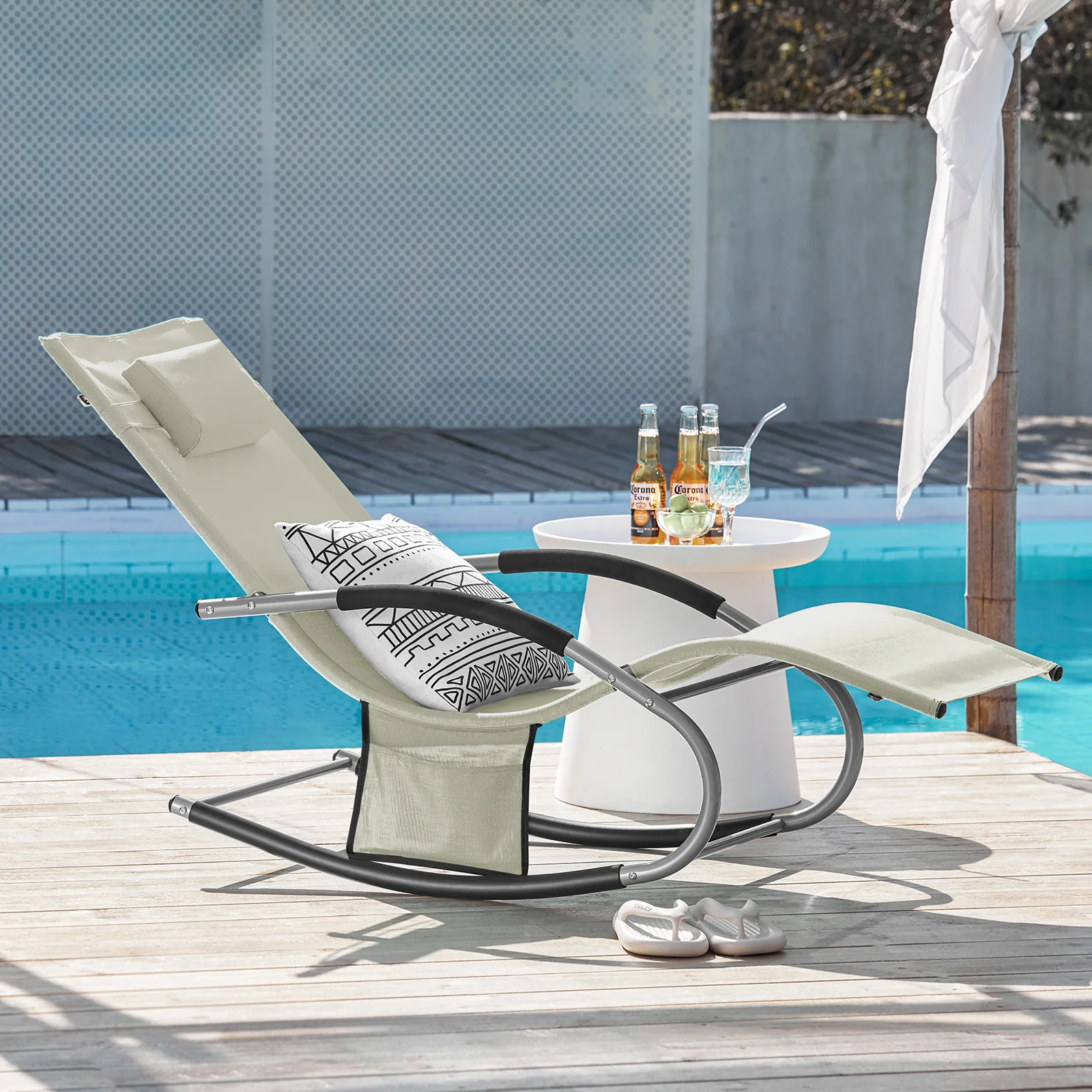 SoBuy OGS28-MI Tumbona ergonómica Beige - Image 6