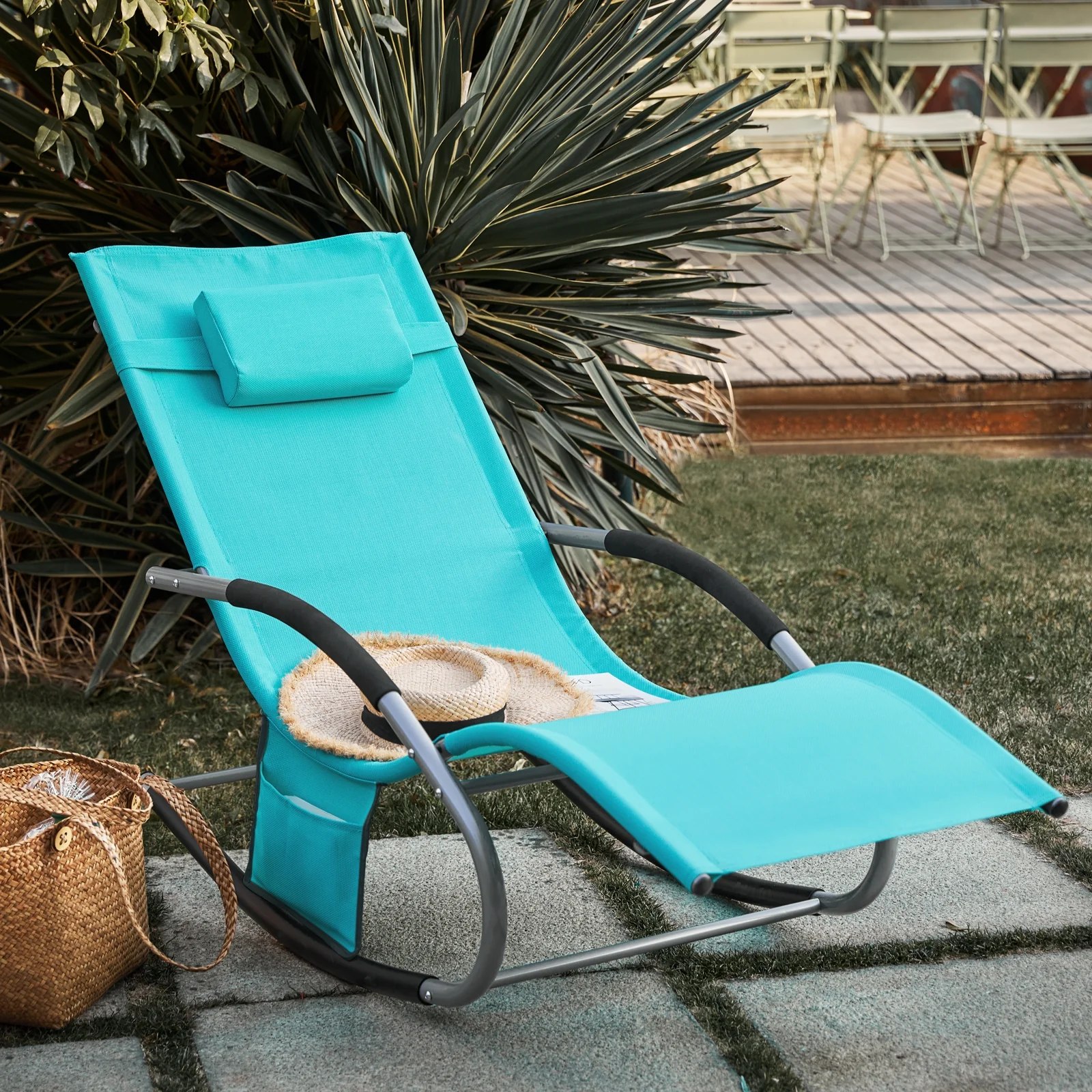 SoBuy OGS28-HB Tumbona ergonómica Azul - Image 5