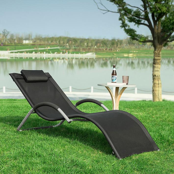 SoBuy OGS38-SCH Tumbona de Jardín Negro - Image 8