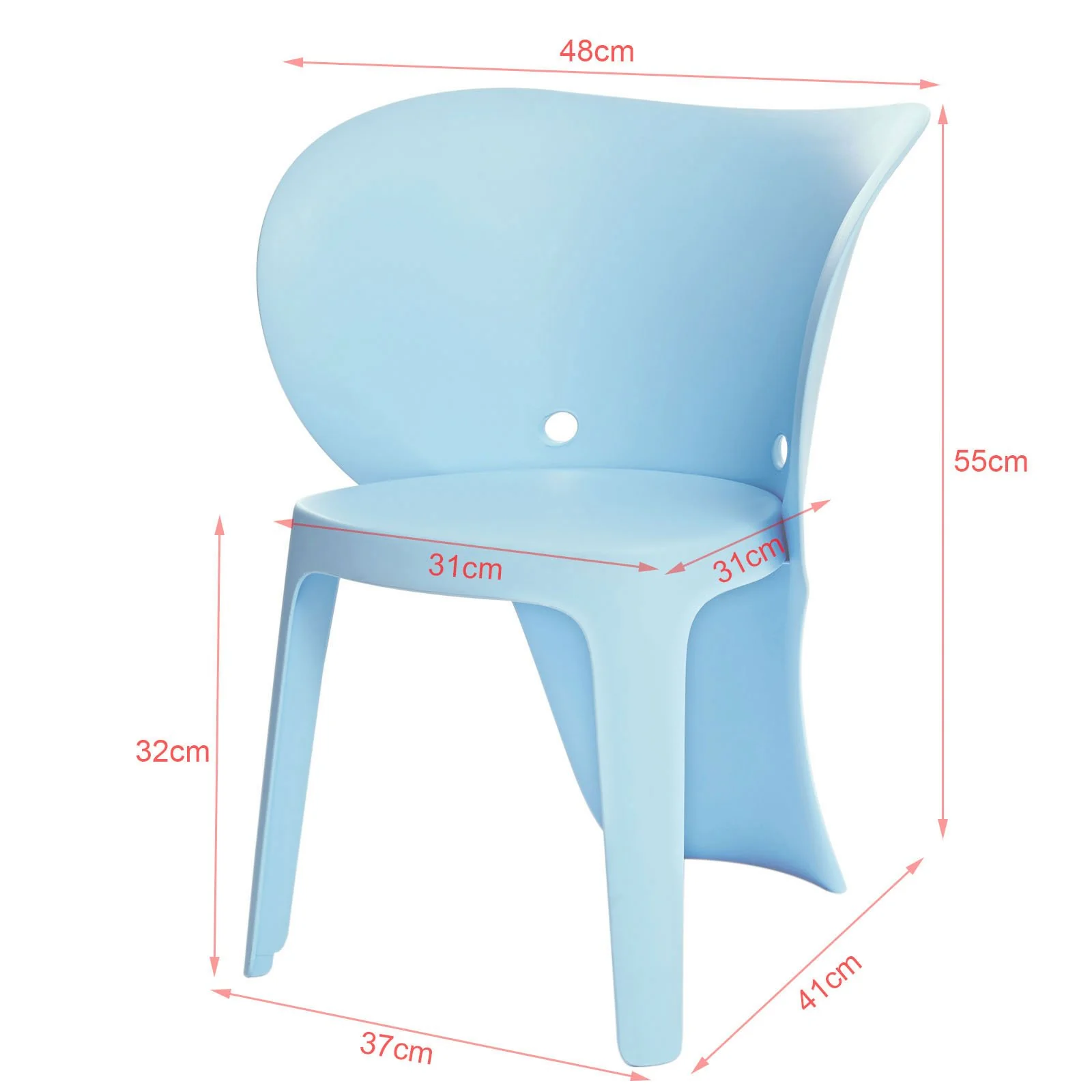 SoBuy KMB12-Bx2 Set de 2 Silla Infantil con diseño de Elefante Azul - Image 3