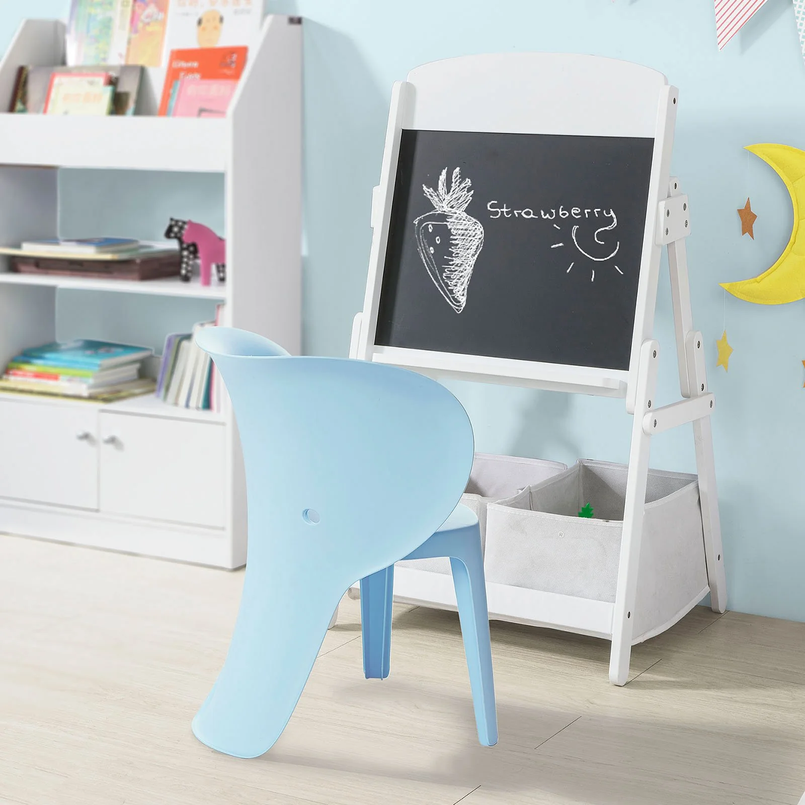 SoBuy KMB12-Bx2 Set de 2 Silla Infantil con diseño de Elefante Azul - Image 6