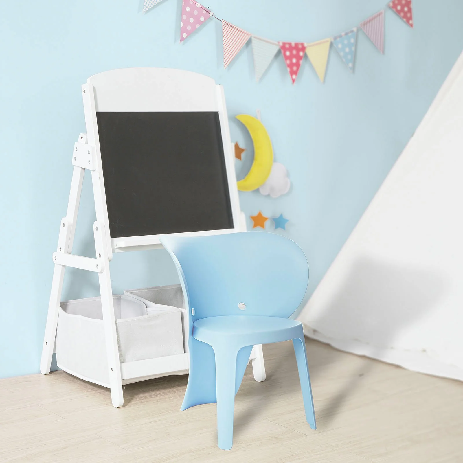 SoBuy KMB12-Bx2 Set de 2 Silla Infantil con diseño de Elefante Azul - Image 7