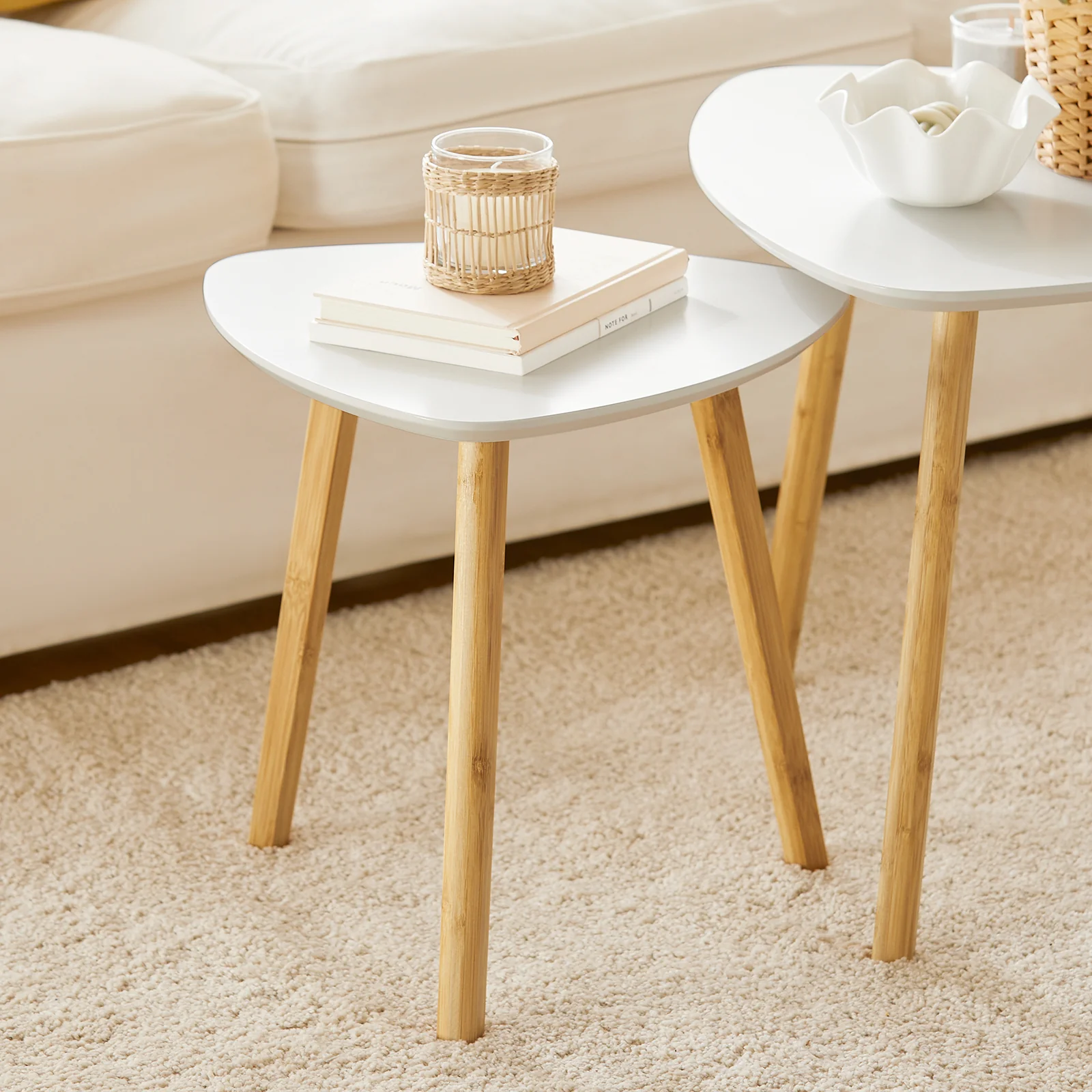 SoBuy FBT74-W Set de Mesitas de café x 2 Blanco - Image 6