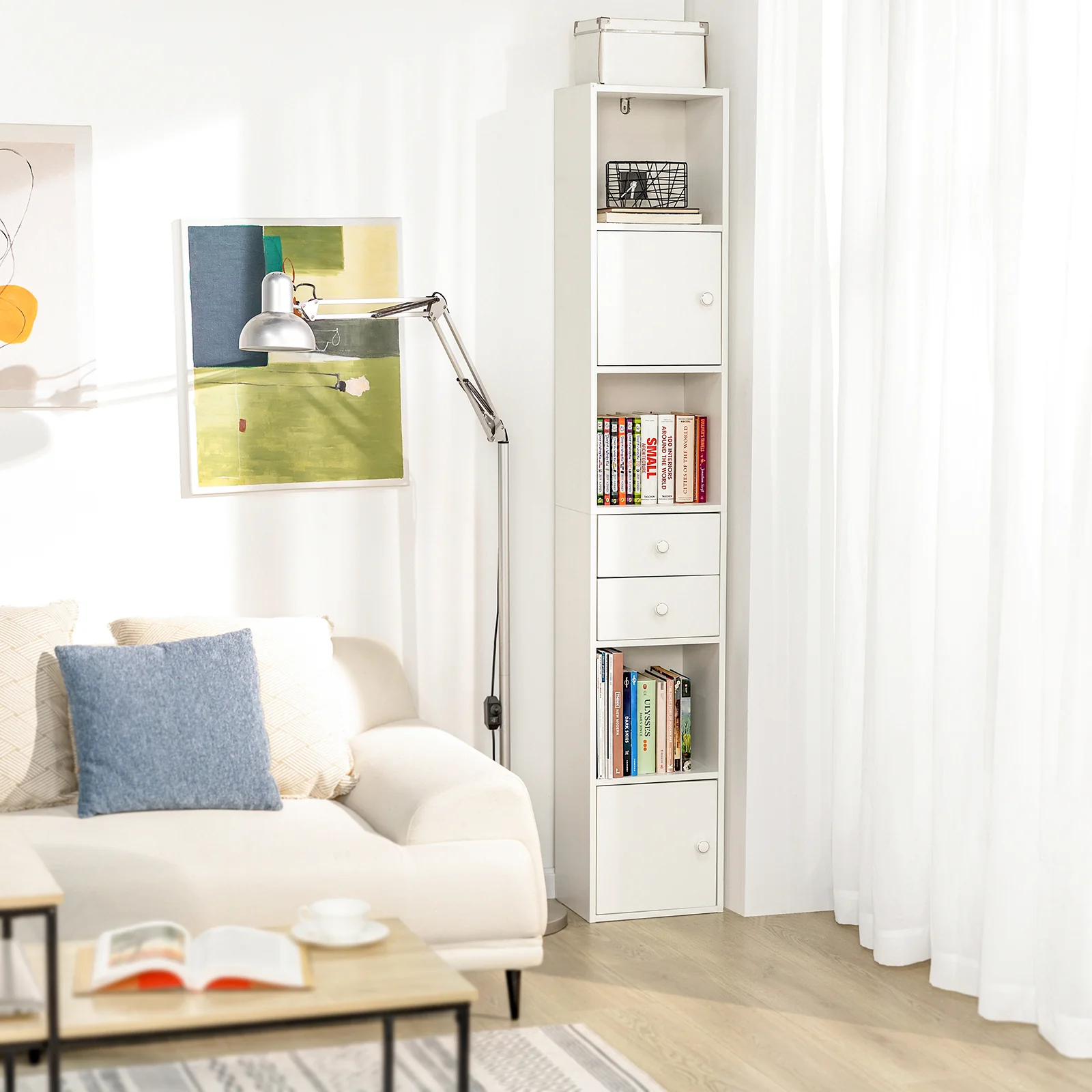 SoBuy STR10-W Armario de Baño con 2 Puertas y 2 cajones - Image 9