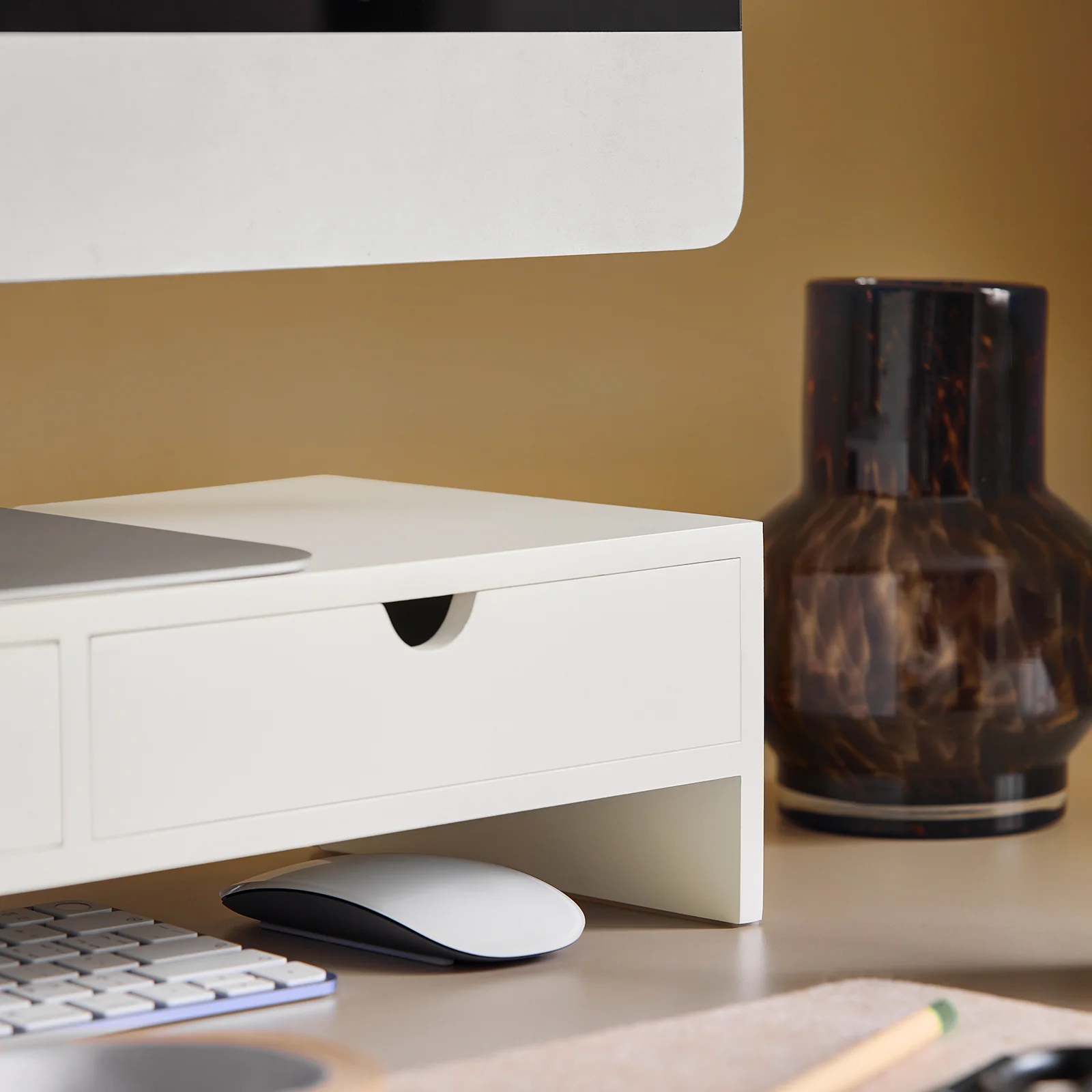 SoBuy BBF02-W Soporte para monitor con 2 cajónes Blanco - Image 8