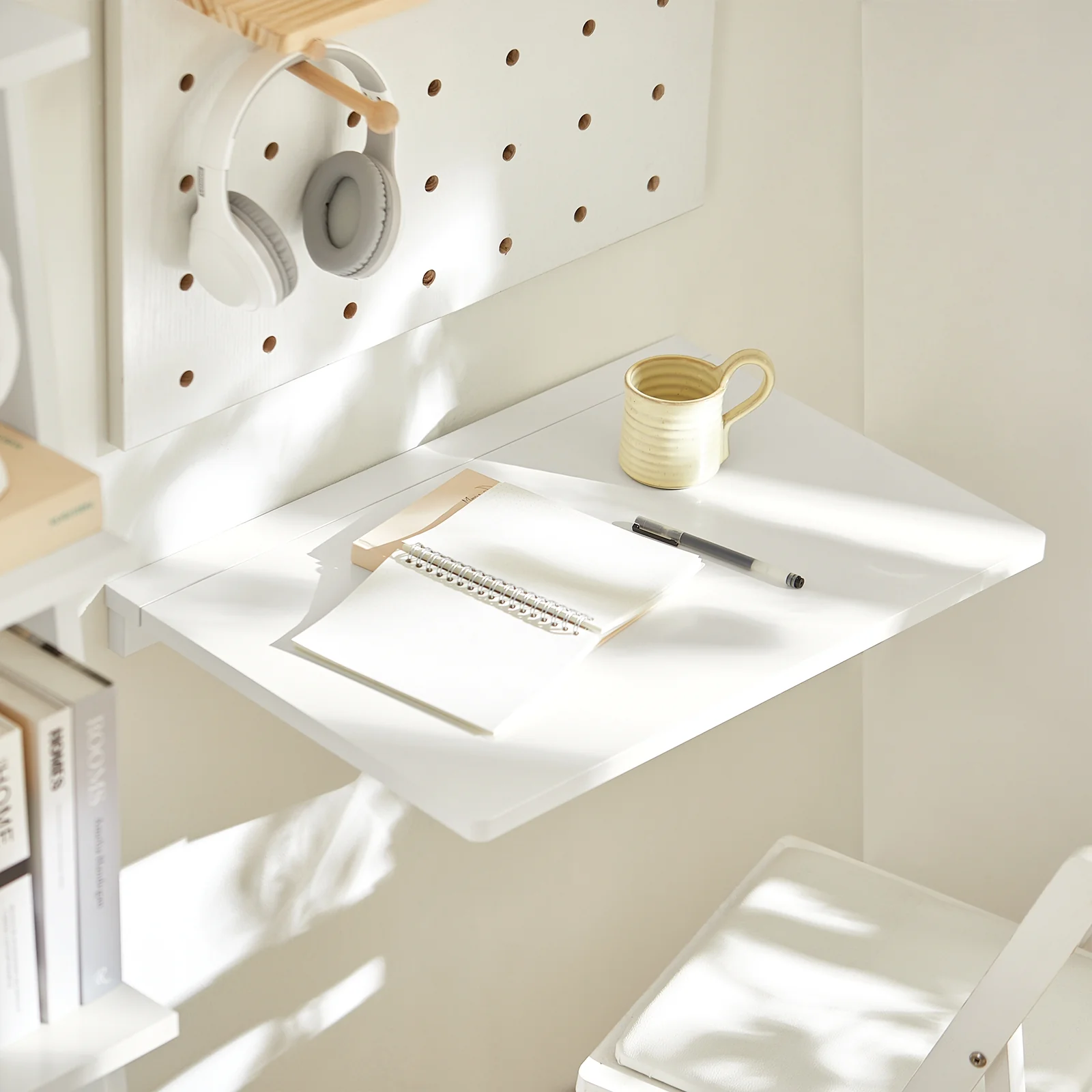 SoBuy FWT03-W Mesa plegable de Pared pequeña 60x40cm Blanco - Image 4