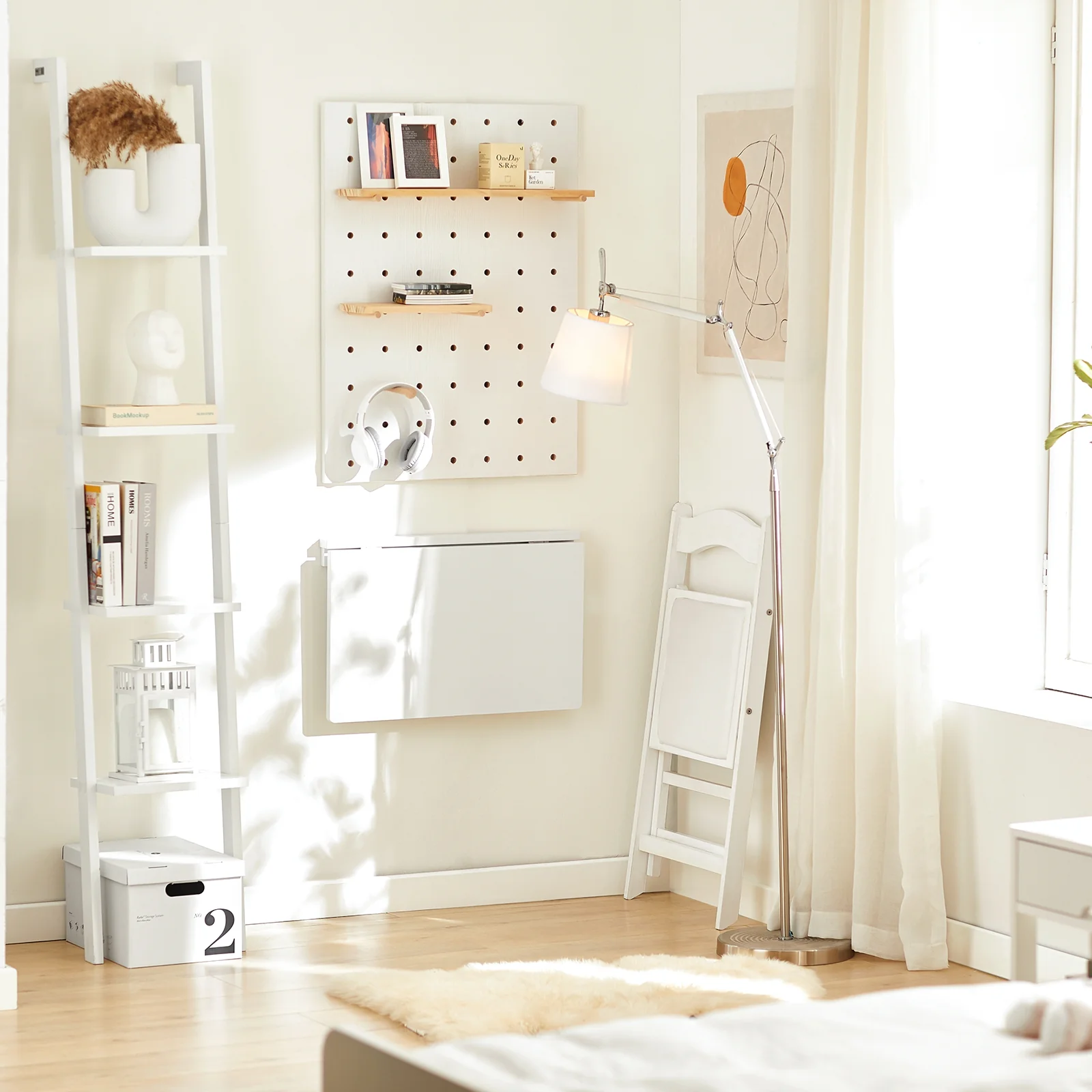 SoBuy FWT03-W Mesa plegable de Pared pequeña 60x40cm Blanco - Image 5