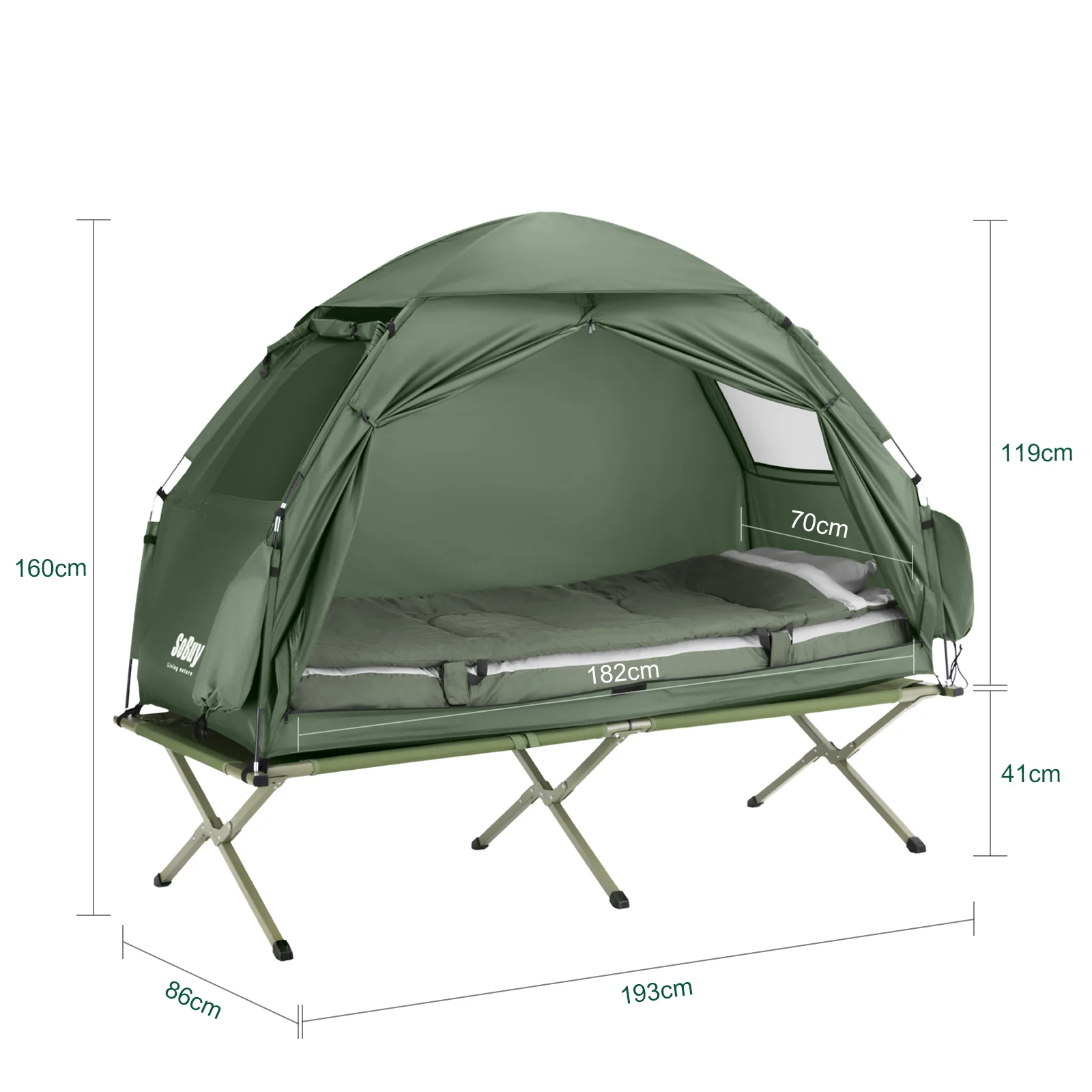SoBuy OGS32-GR Tienda de campaña Flotante Colchon Inflable para 1 persona - Image 3