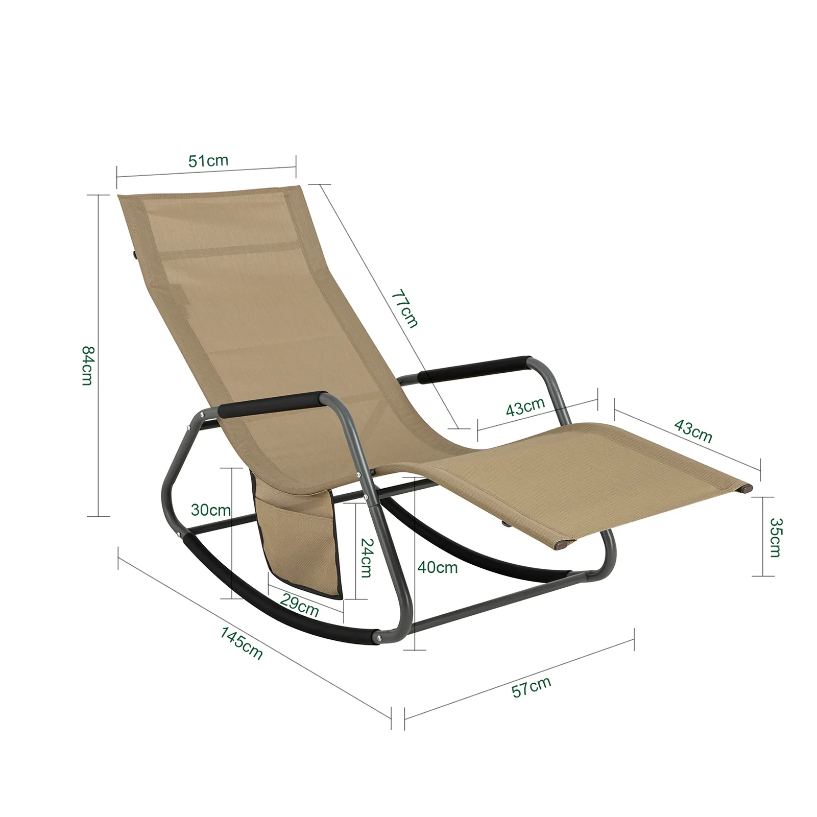 SoBuy OGS47-KA Tumbona Soporta hasta 120 kg Estructura de Hierro - Image 3
