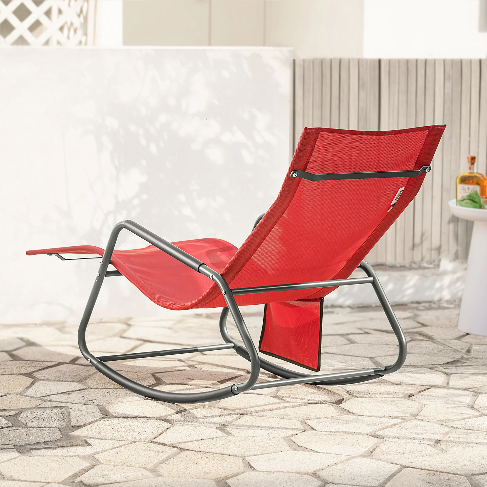 SoBuy OGS47-R Tumbona Soporta hasta 120 kg Roja - Image 4