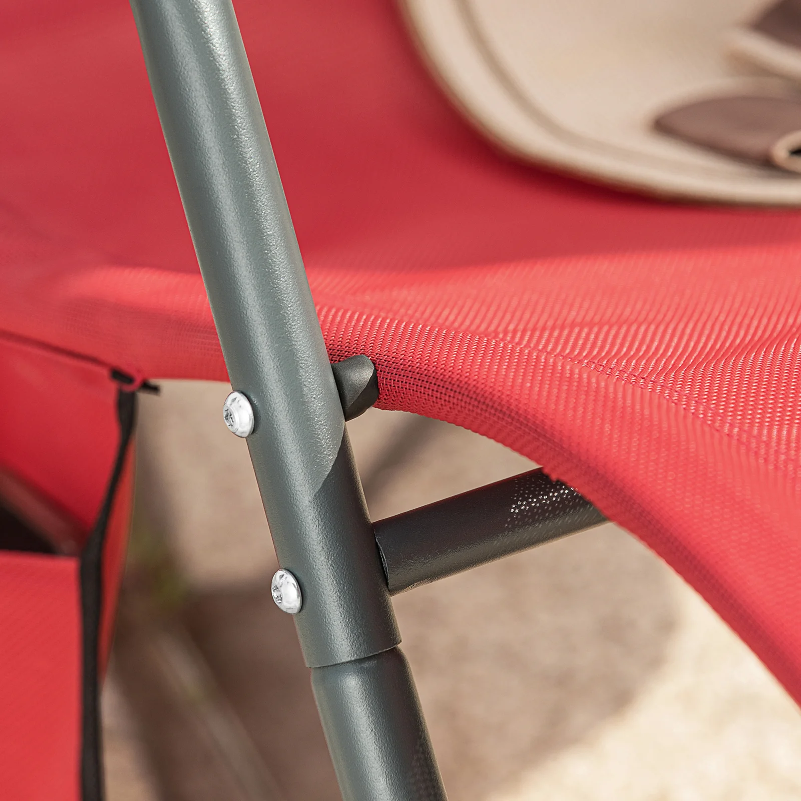 SoBuy OGS47-R Tumbona Soporta hasta 120 kg Roja - Image 6