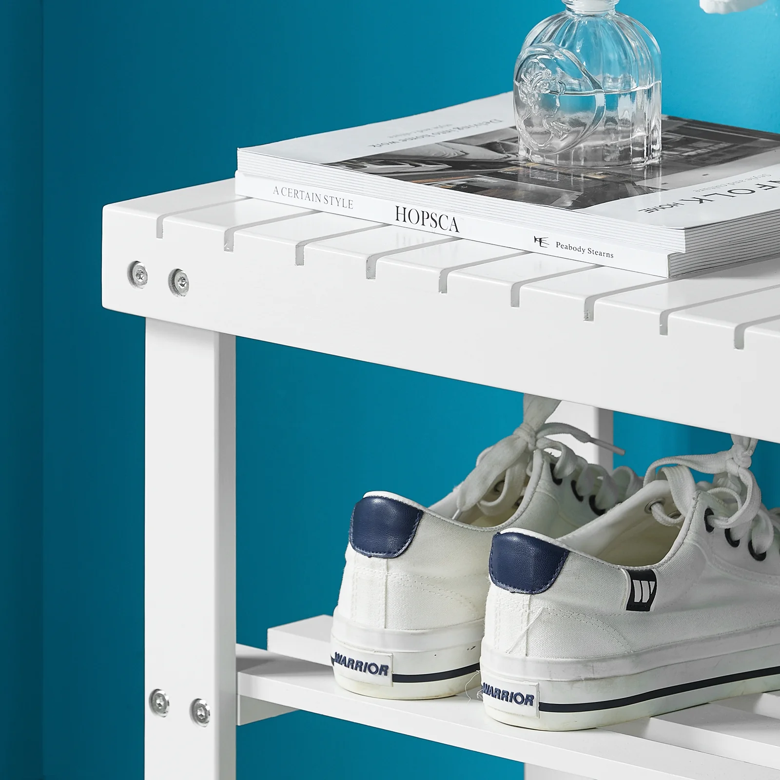 SoBuy FSR02-K-W Banco zapatero de bambú Blanco - Image 6