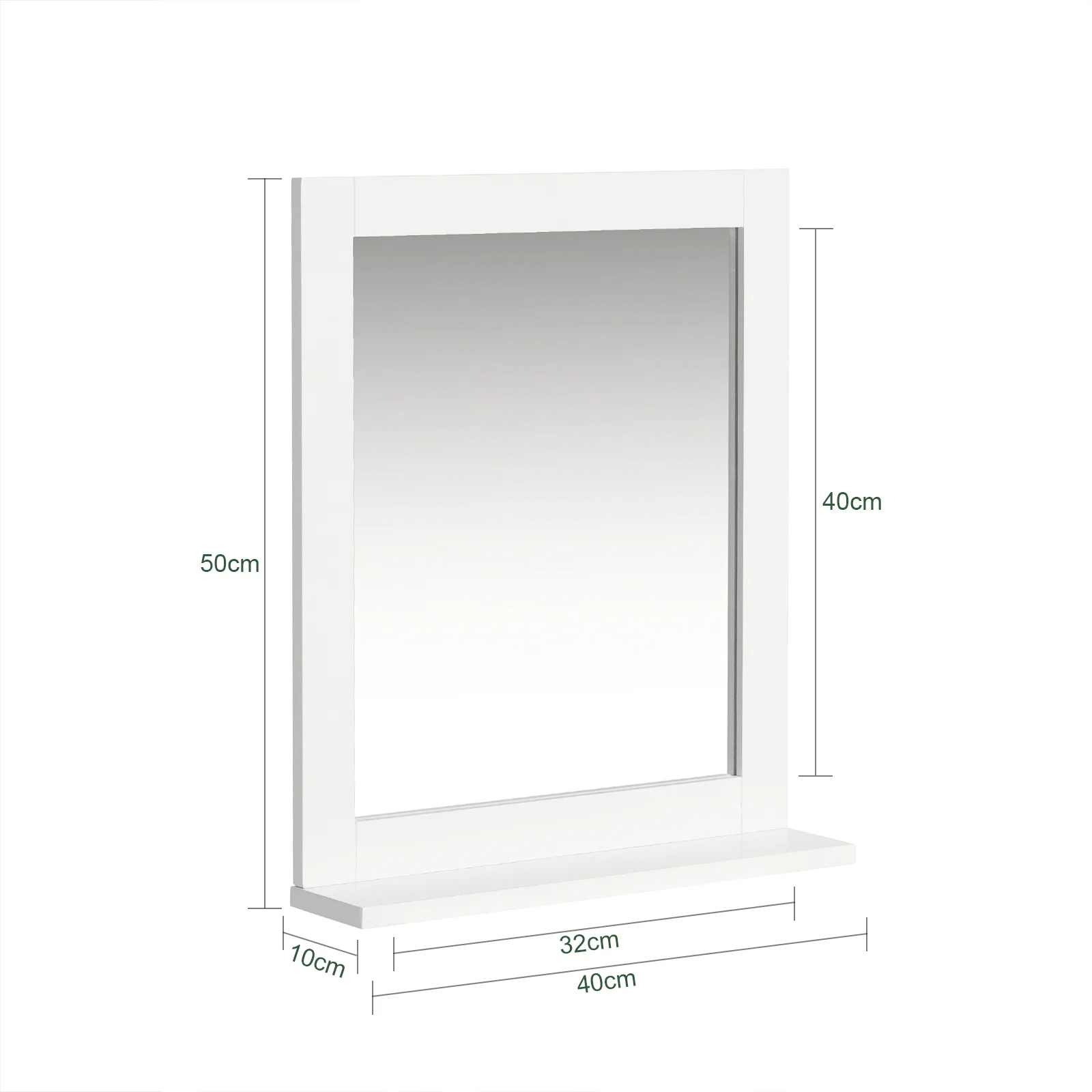 SoBuy FRG129-W Mueble de Pared con Espejo con 1 Estante Blanco - Image 3