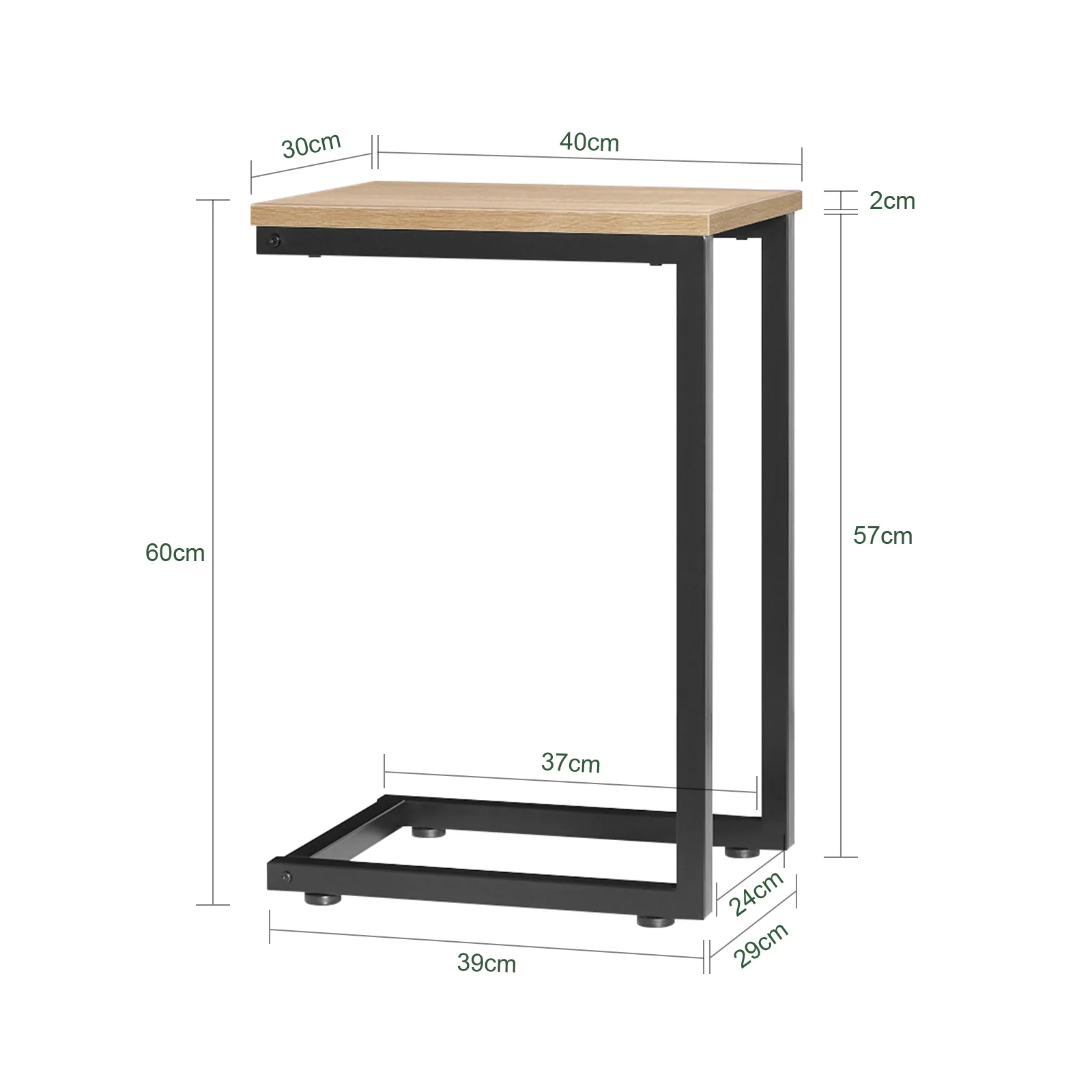 SoBuy FBT44-N Mesa Auxiliar para Sofá Madera - Image 3