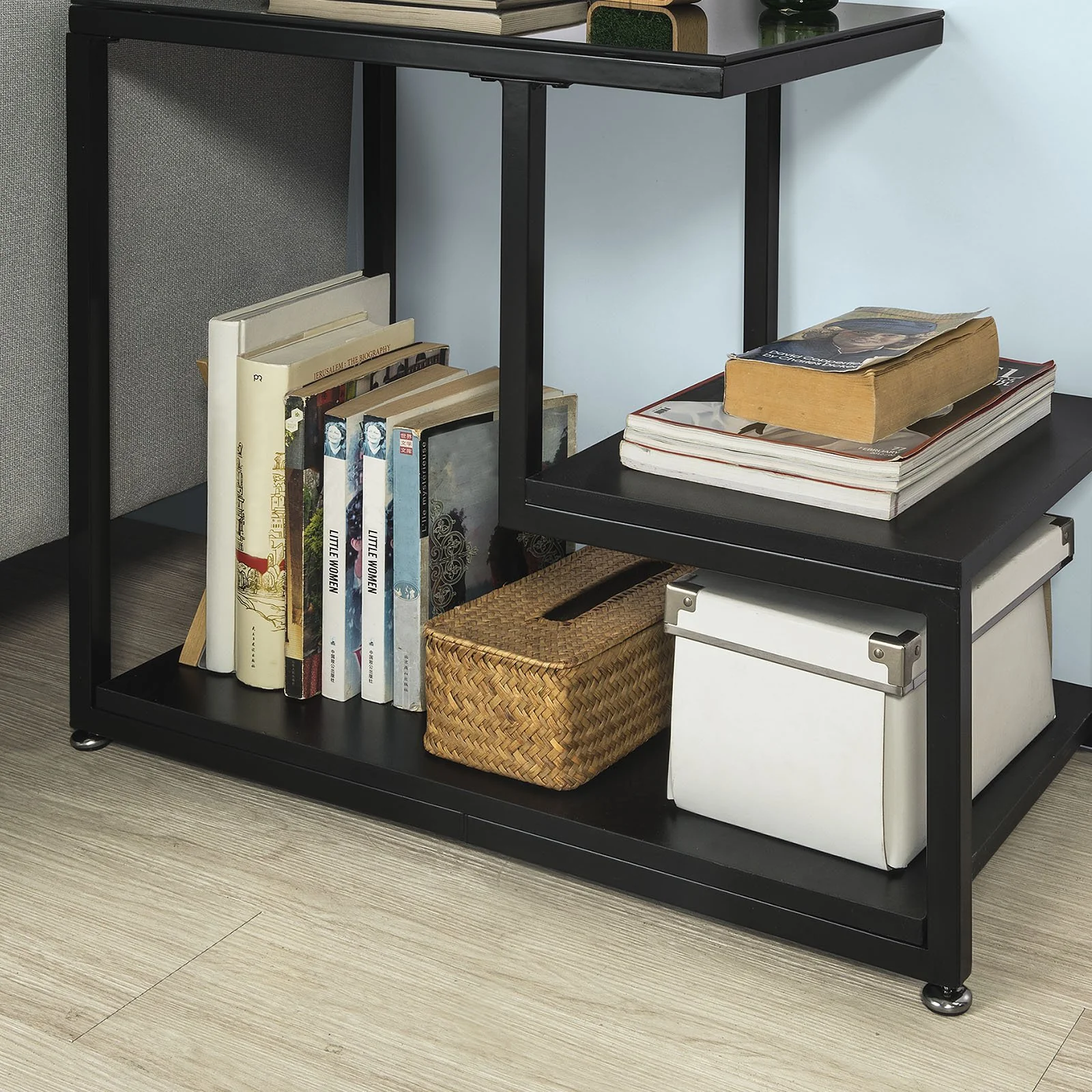SoBuy FBT65-SCH Mesa Auxiliar con 3 estantes Negro - Image 6