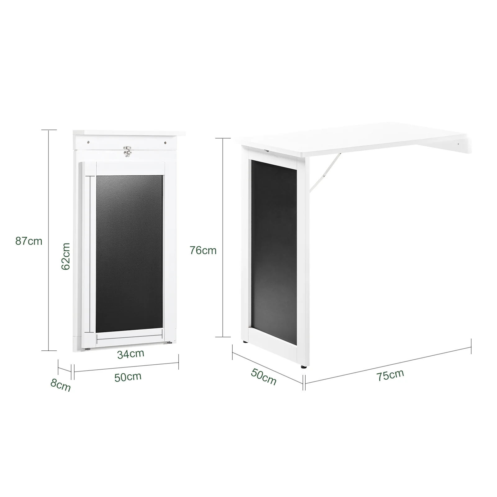 SoBuy FWT20-W Mesa de pared Con pizarra frontal - Image 3