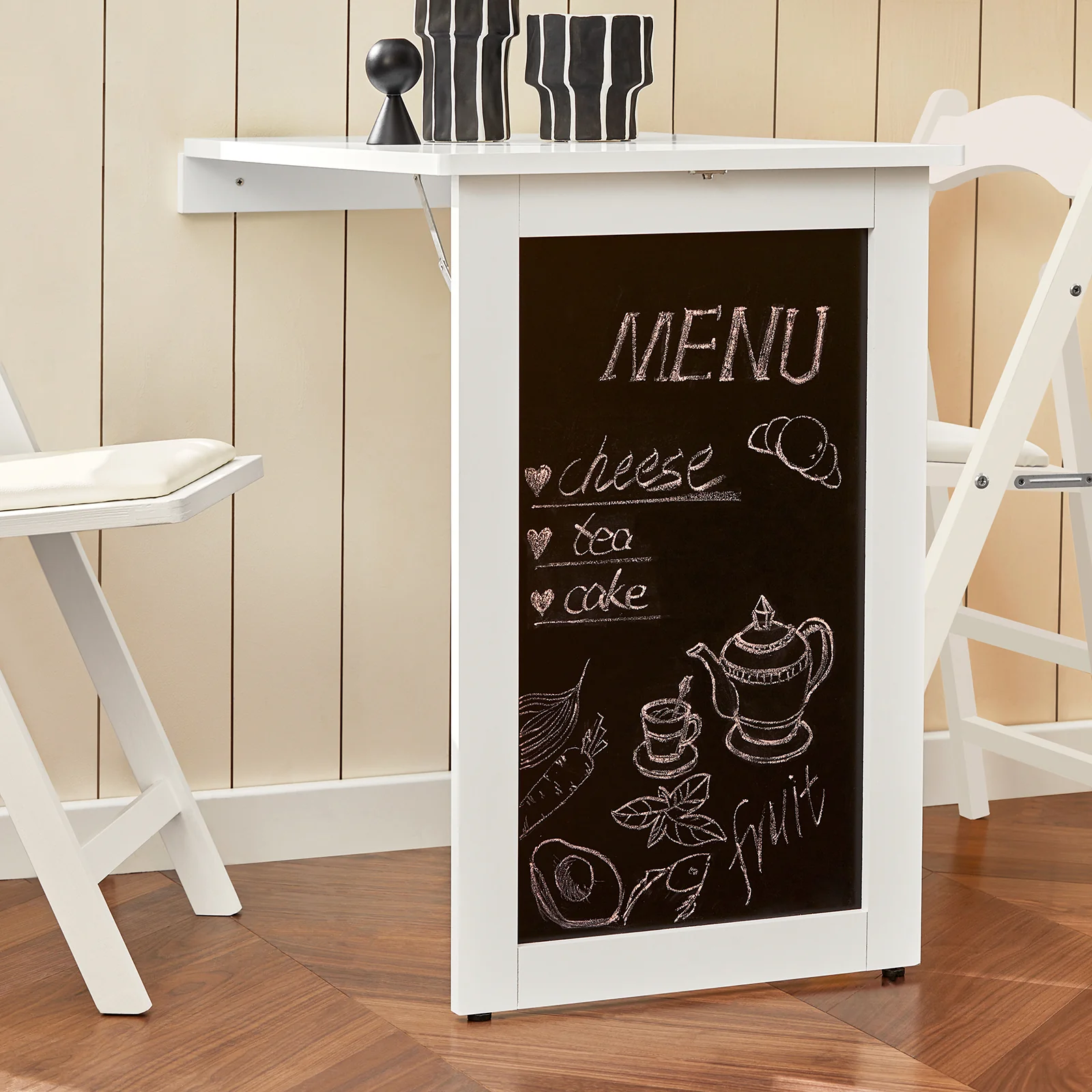 SoBuy FWT20-W Mesa de pared Con pizarra frontal - Image 6