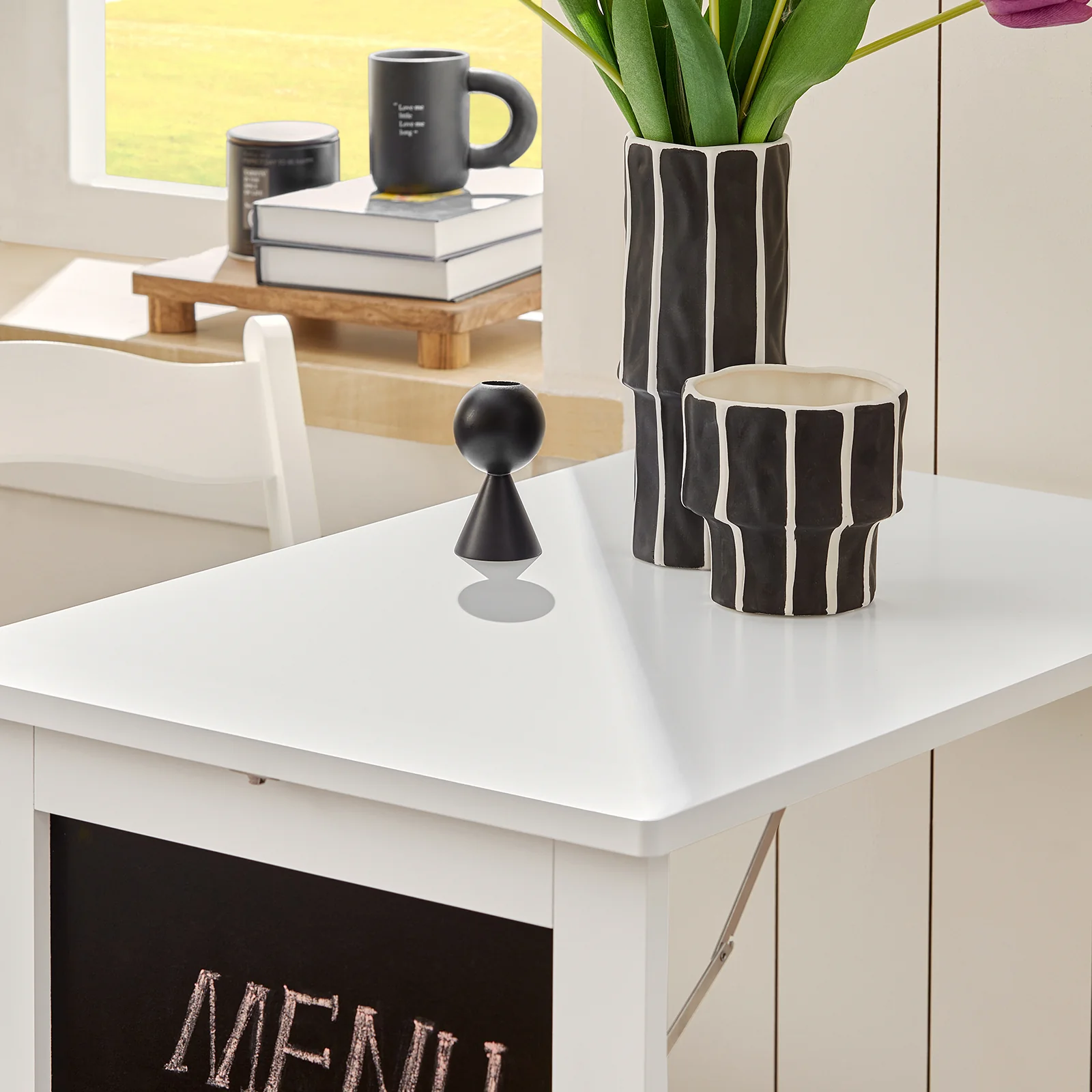 SoBuy FWT20-W Mesa de pared Con pizarra frontal - Image 7