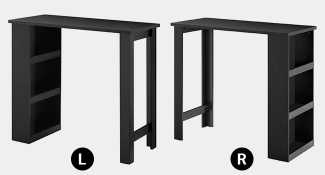 SoBuy FWT17-II-SCH Mesa de Bar Mesa Alta de Cocina con 3 Estantes Negro 112x57x106 cm - Image 5