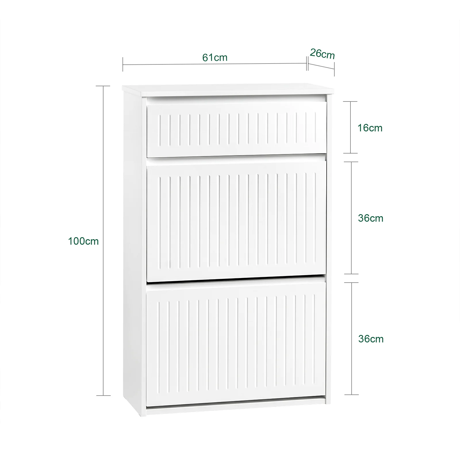SoBuy FSR165-W Zapatero Estrecho 26cm para Entrada con Cajón y 2 Solapas Blanco - Image 3